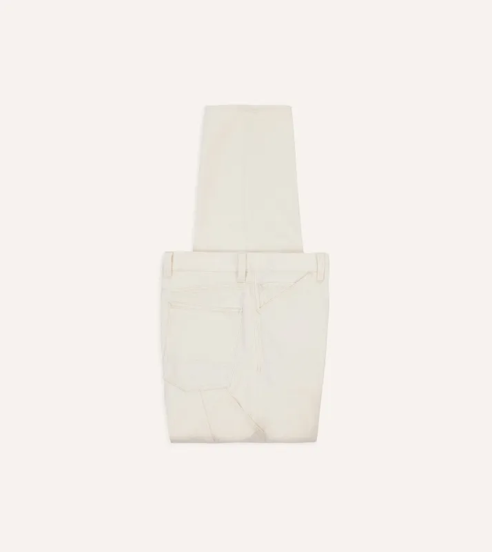 Ecru 12.7oz Selvedge Denim Painter Pants sold by Drake's London