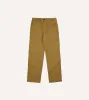 Khaki Herringbone Twill Cotton Drawstring Trousers sold by Drake's London