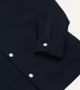 Navy Wool Four-Pocket Camp Collar Work Shirt sold by Drake's London