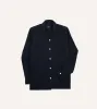 Navy Wool Four-Pocket Camp Collar Work Shirt sold by Drake's London