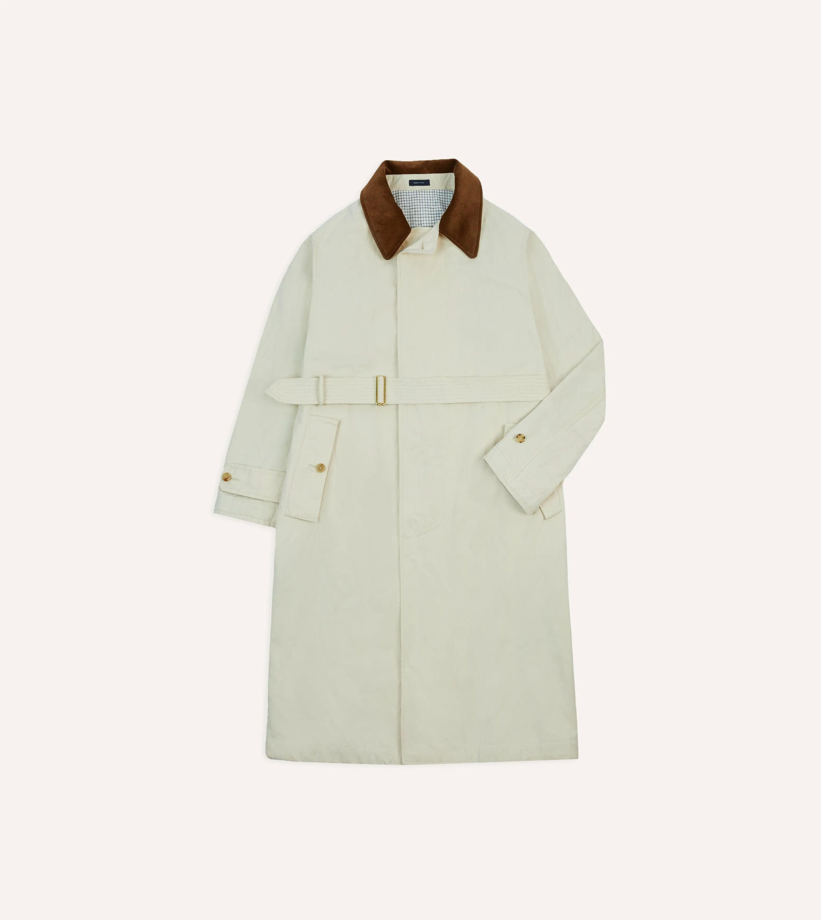 Ecru Cotton Rider's Raincoat sold by Drake's London
