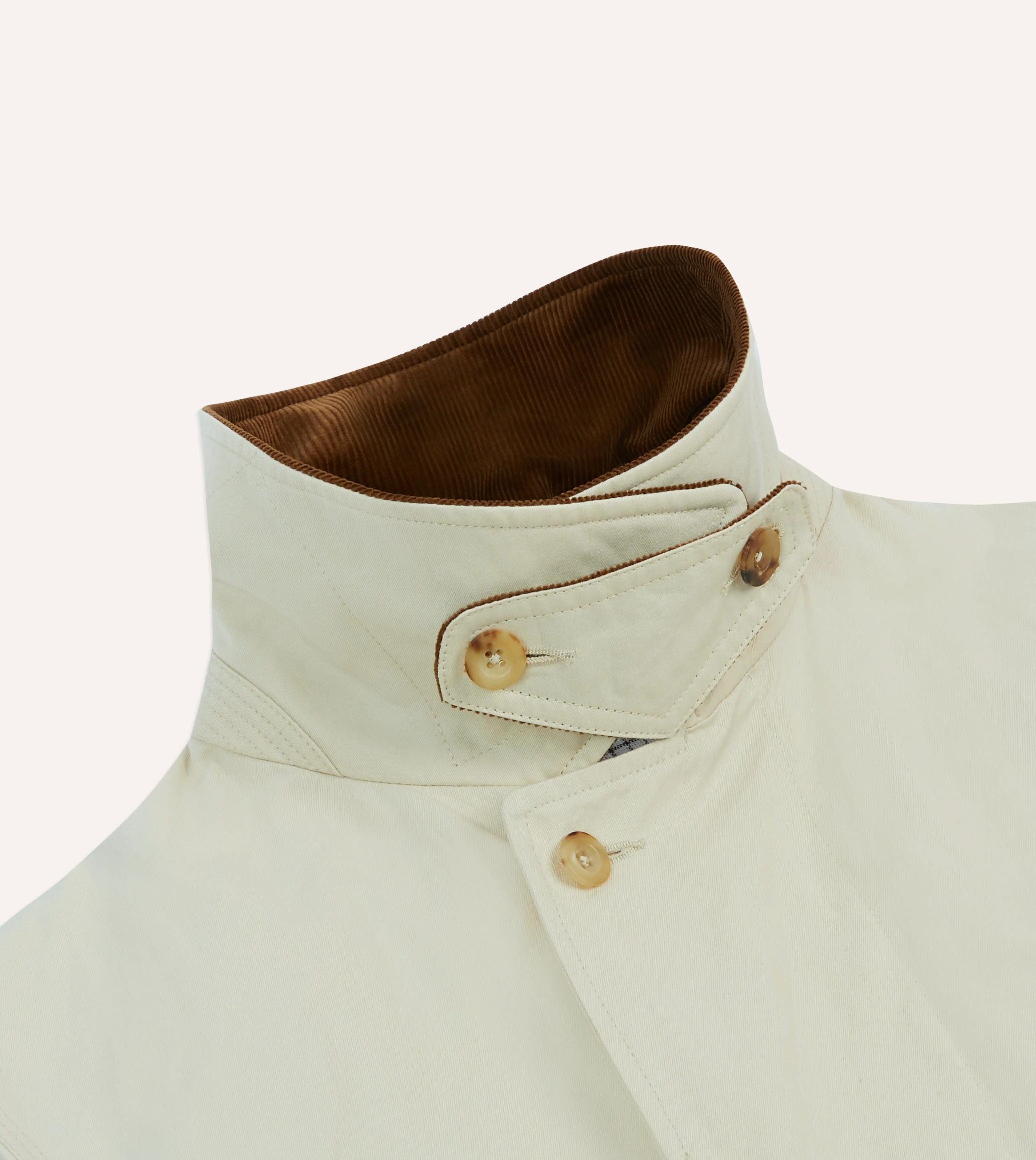 Ecru Cotton Rider's Raincoat sold by Drake's London product image thumbnail 4