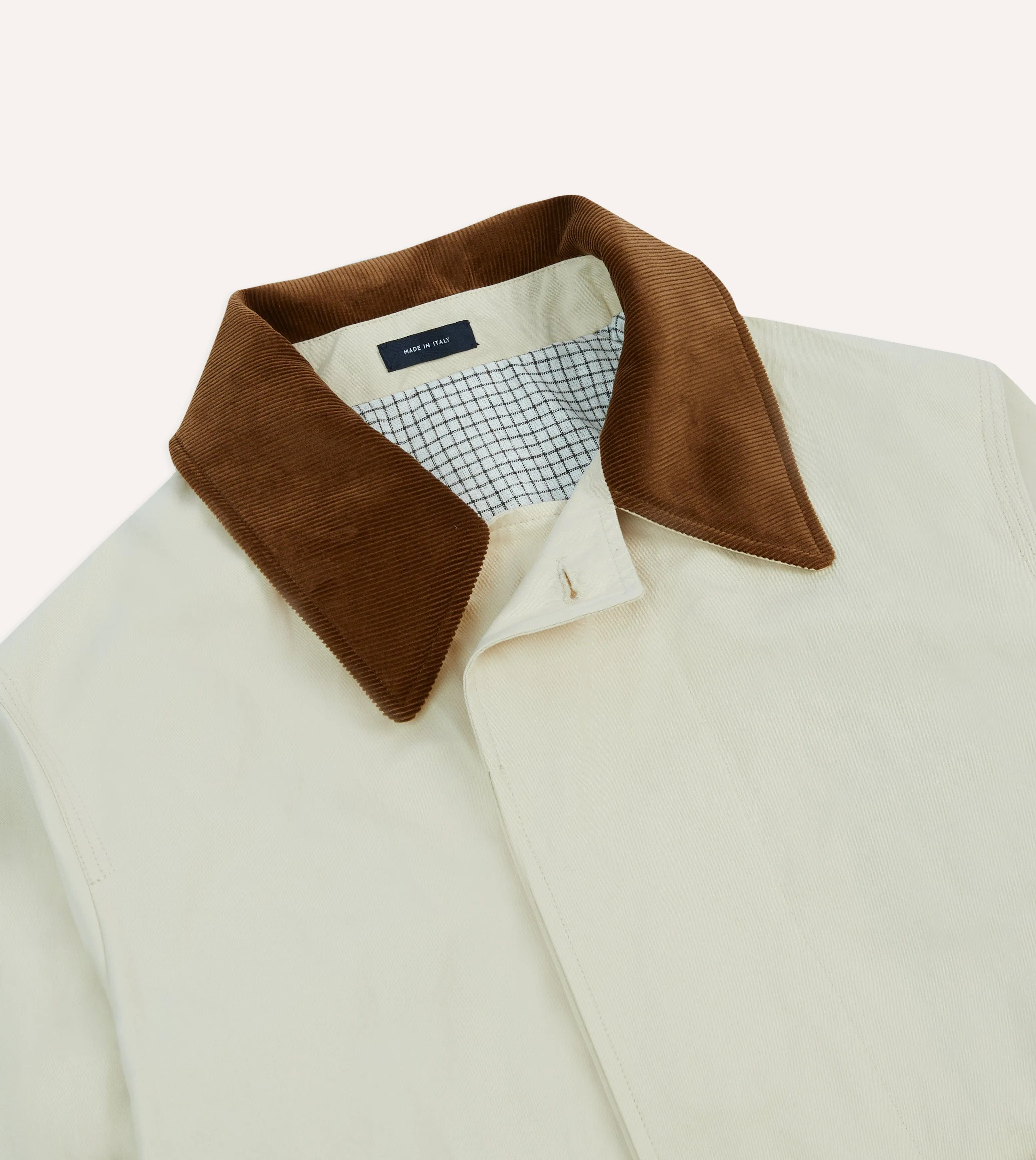 Ecru Cotton Rider's Raincoat sold by Drake's London product image thumbnail 3