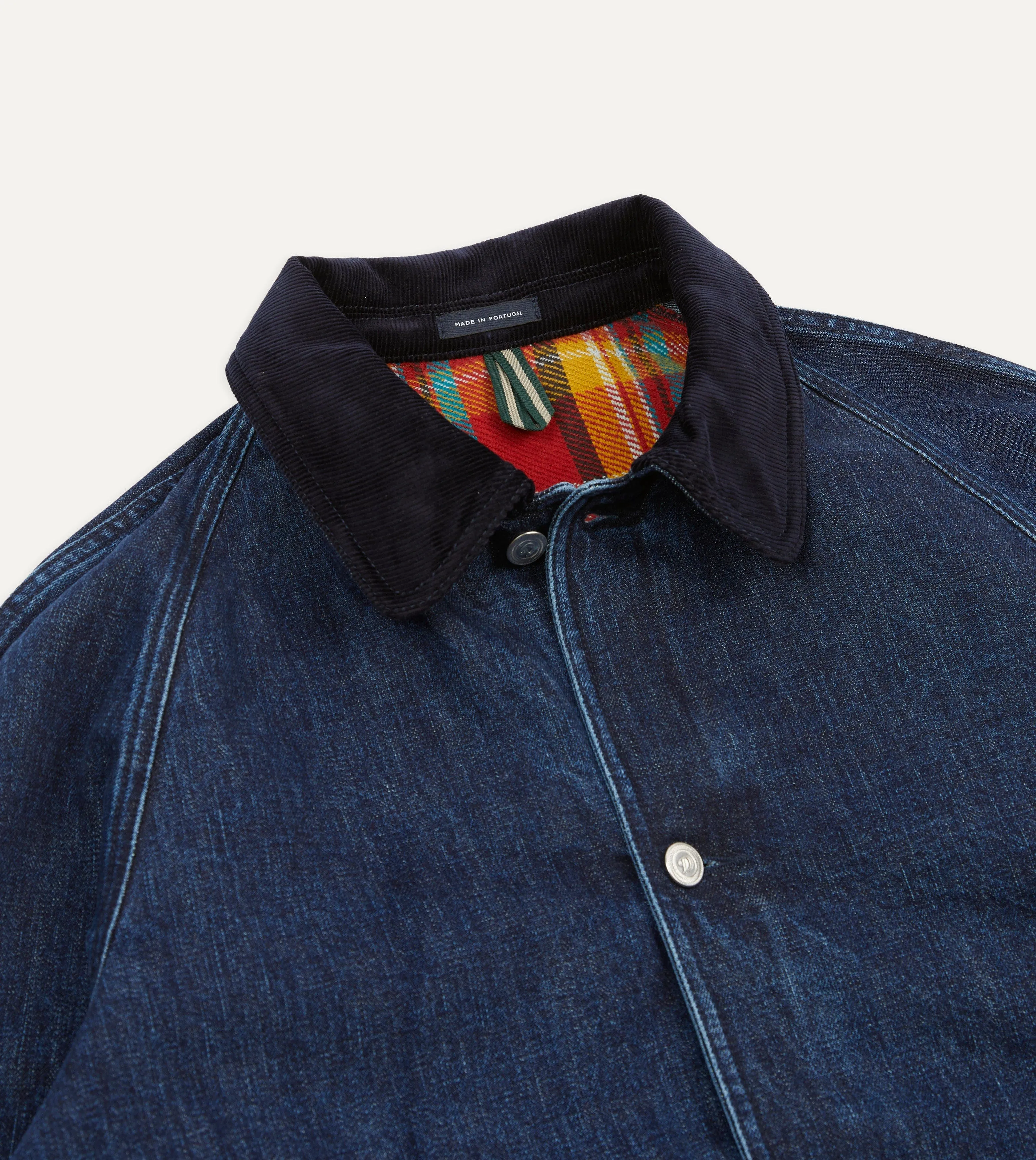 Indigo Wash Denim Field Jacket sold by Drake's London product image thumbnail 3