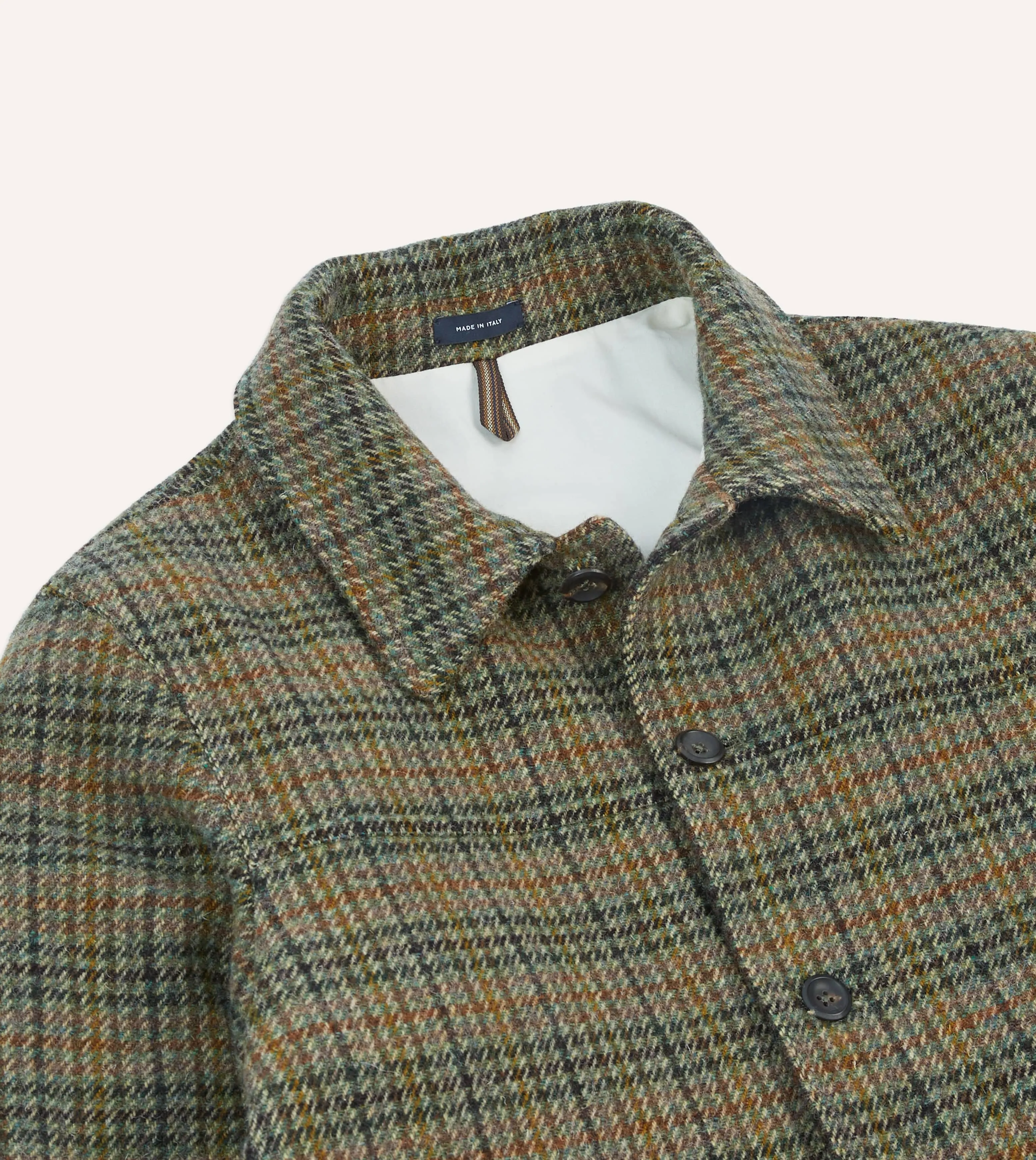 Green Check Tweed Donkey Jacket sold by Drake's London product image thumbnail 3