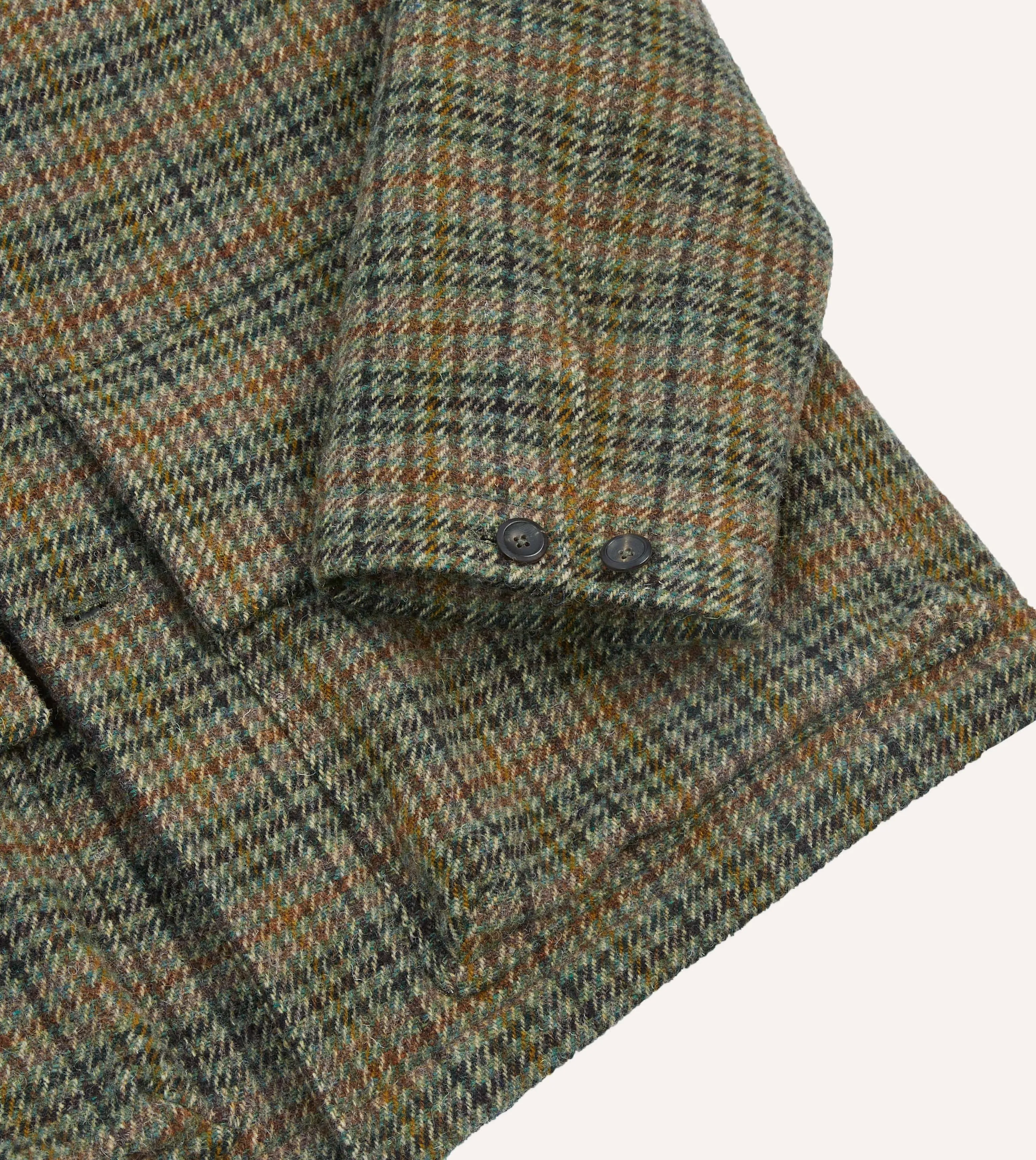 Green Check Tweed Donkey Jacket sold by Drake's London product image thumbnail 4