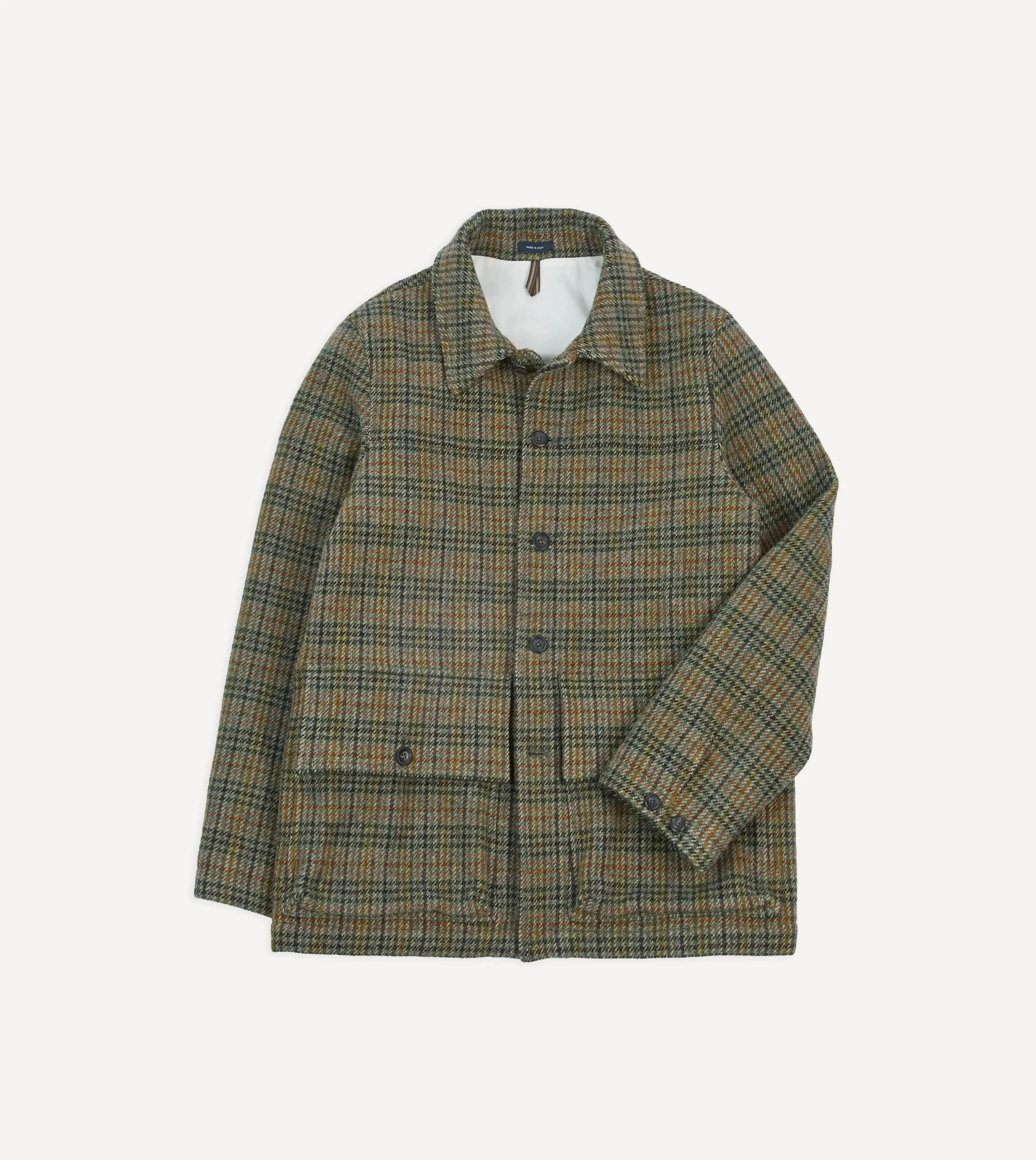 Green Check Tweed Donkey Jacket sold by Drake's London