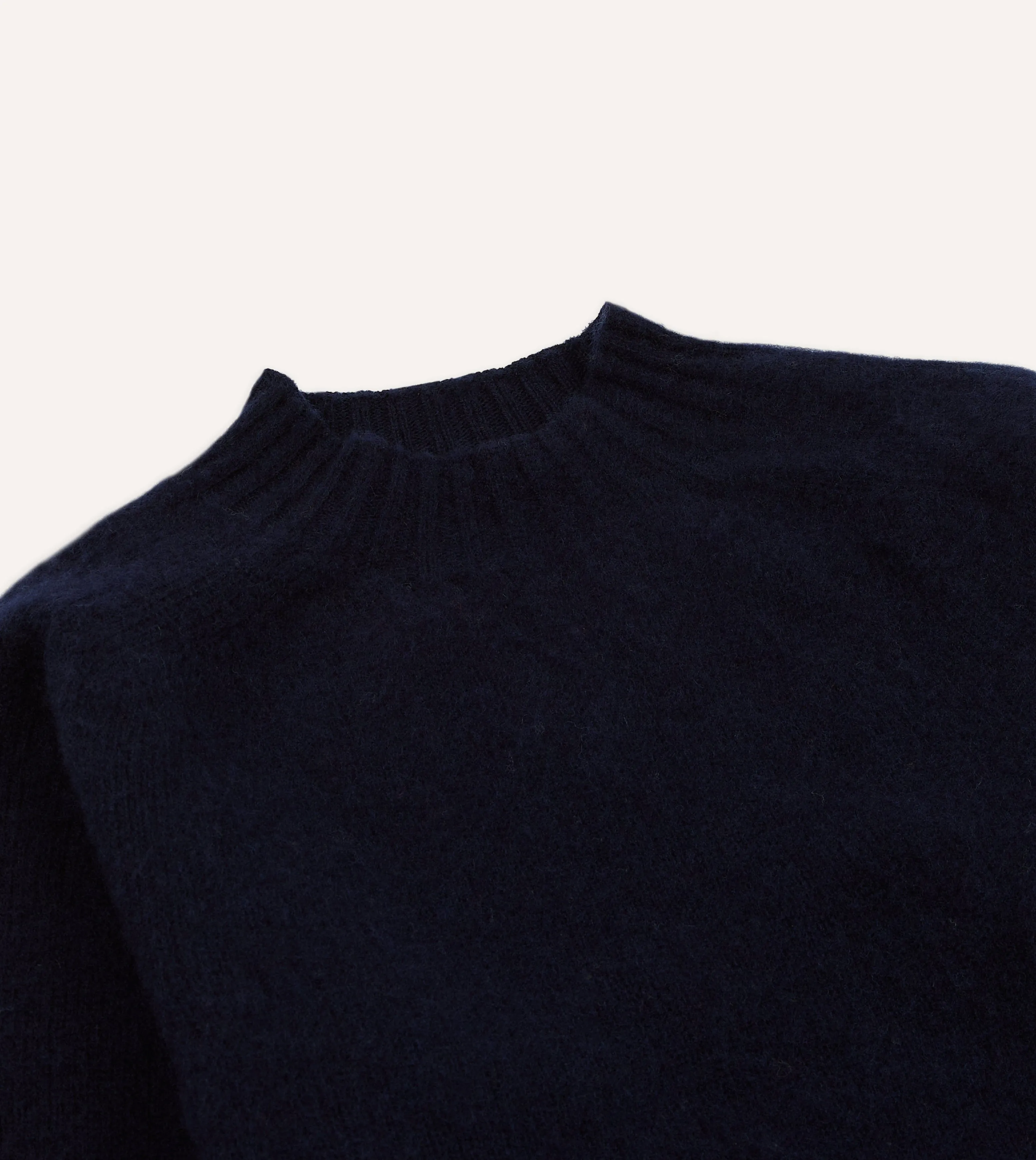 Navy Brushed Shetland Mock Neck Jumper sold by Drake's London product image thumbnail 3