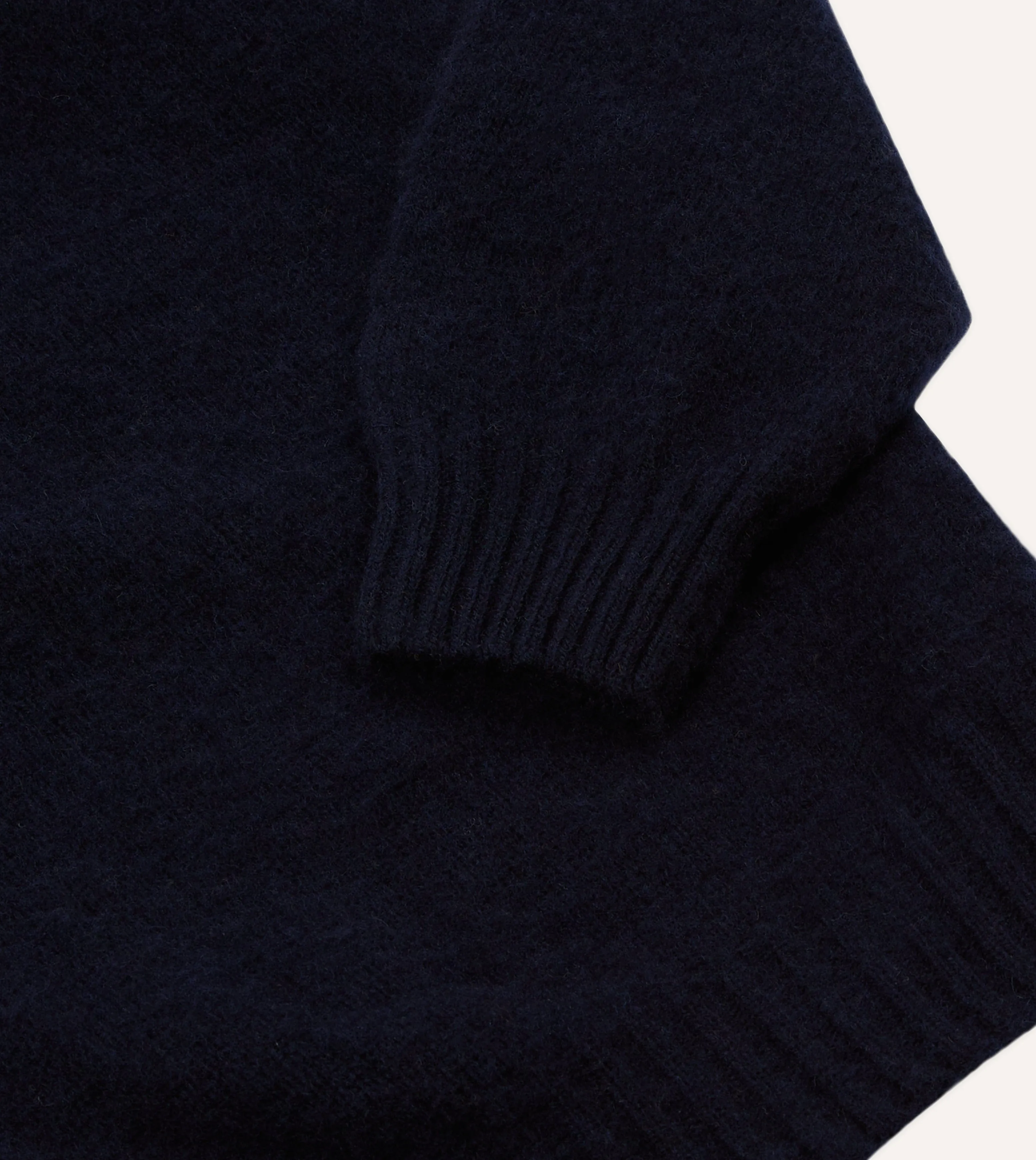 Navy Brushed Shetland Mock Neck Jumper sold by Drake's London product image thumbnail 4