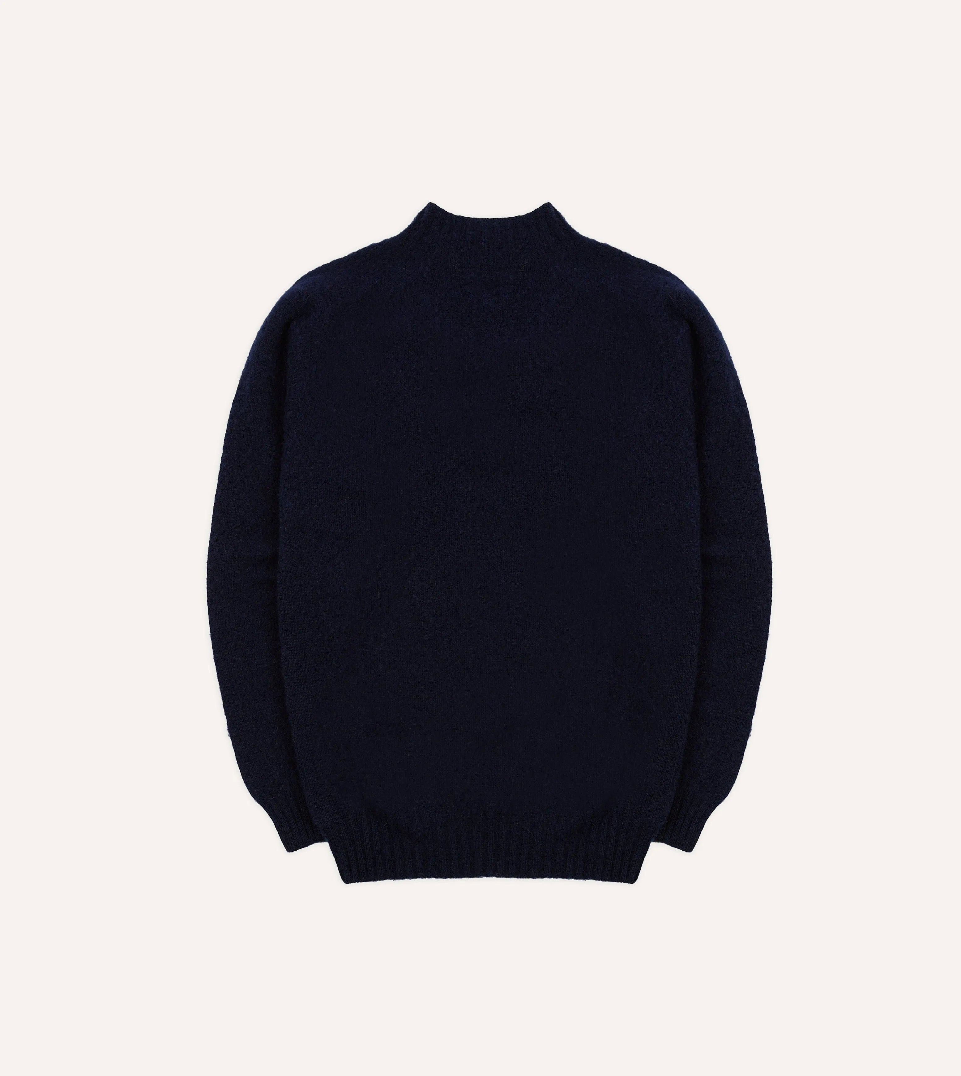 Navy Brushed Shetland Mock Neck Jumper sold by Drake's London product image thumbnail 5