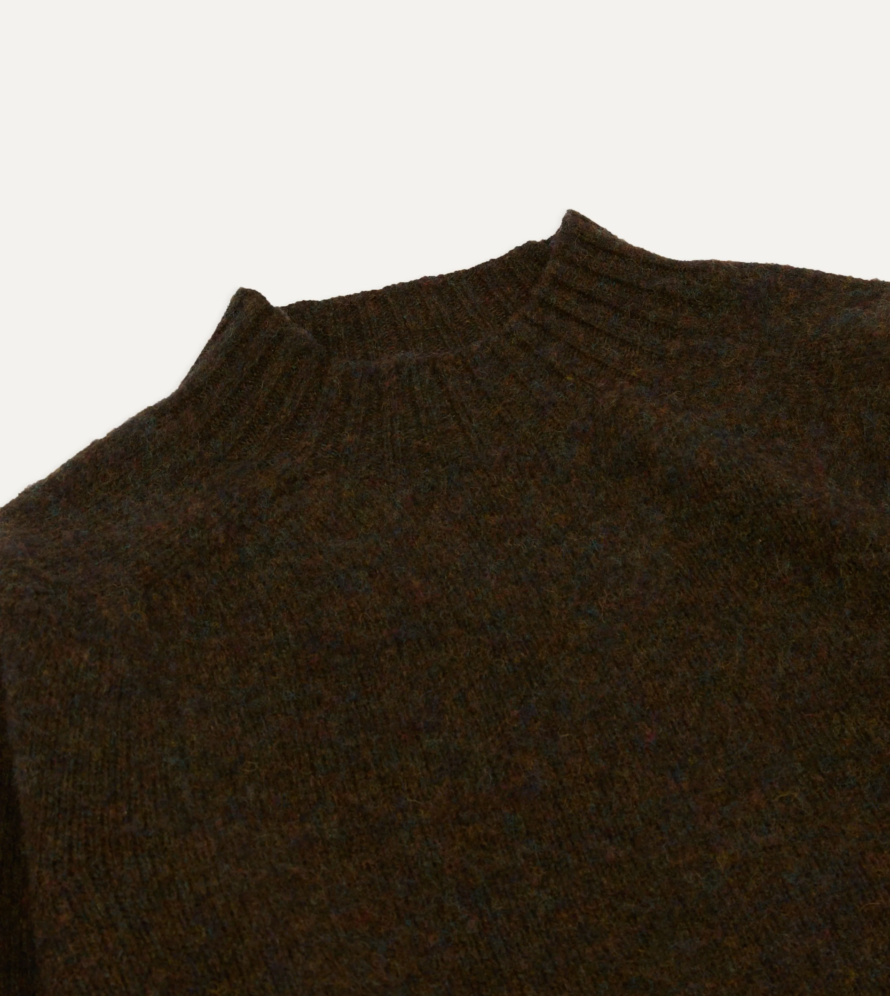 Brown Brushed Shetland Mock Neck Jumper sold by Drake's London product image thumbnail 3