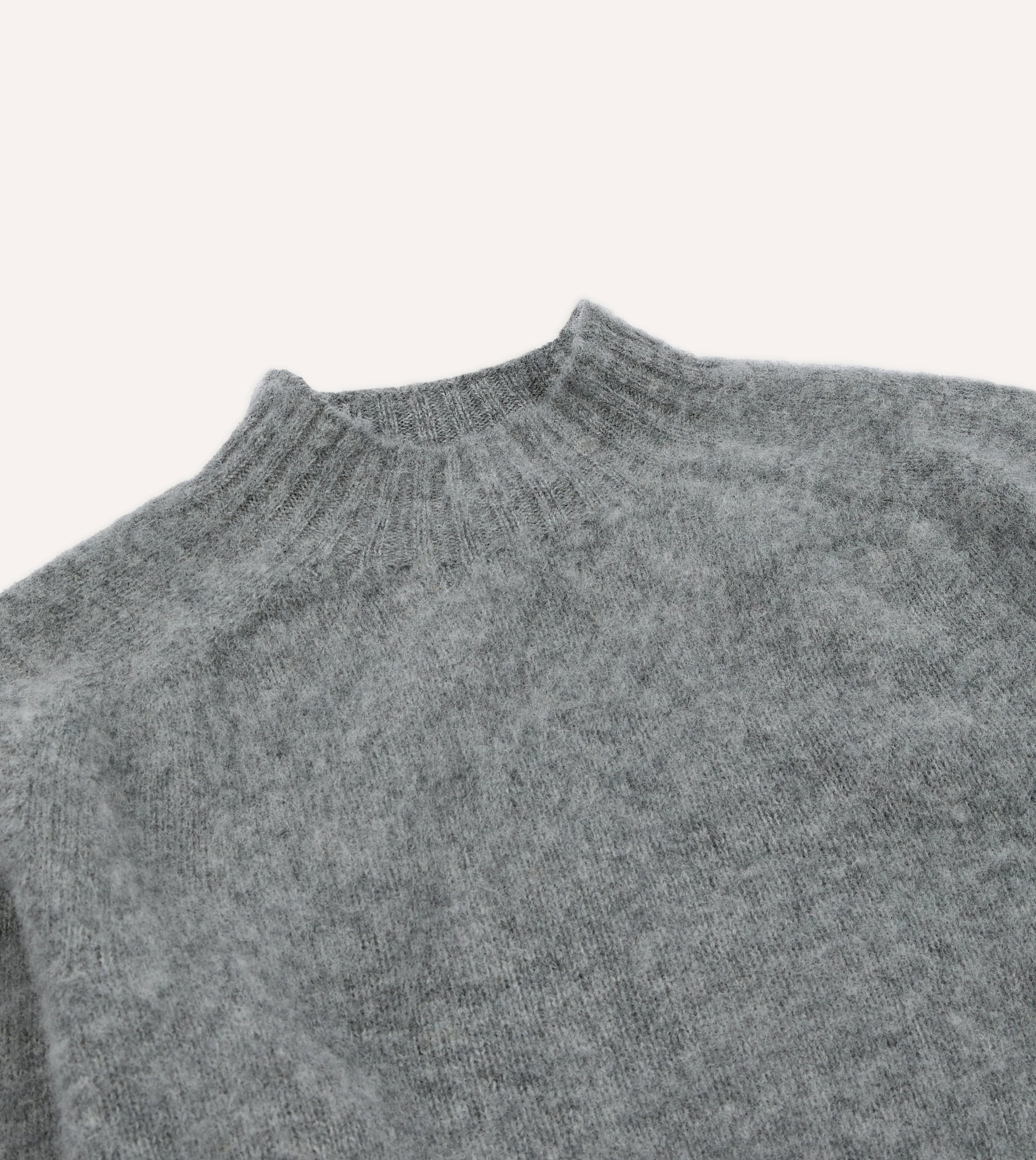 Grey Brushed Shetland Mock Neck Jumper sold by Drake's London product image thumbnail 3