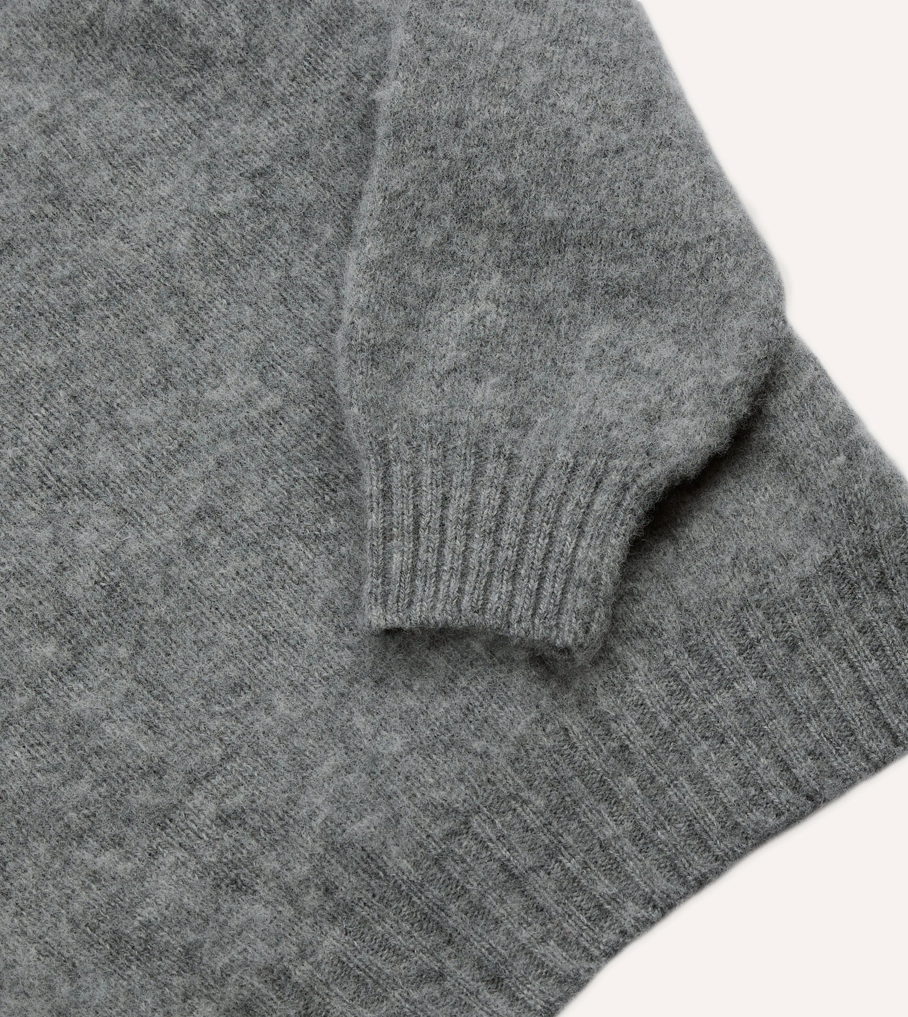 Grey Brushed Shetland Mock Neck Jumper sold by Drake's London product image thumbnail 4