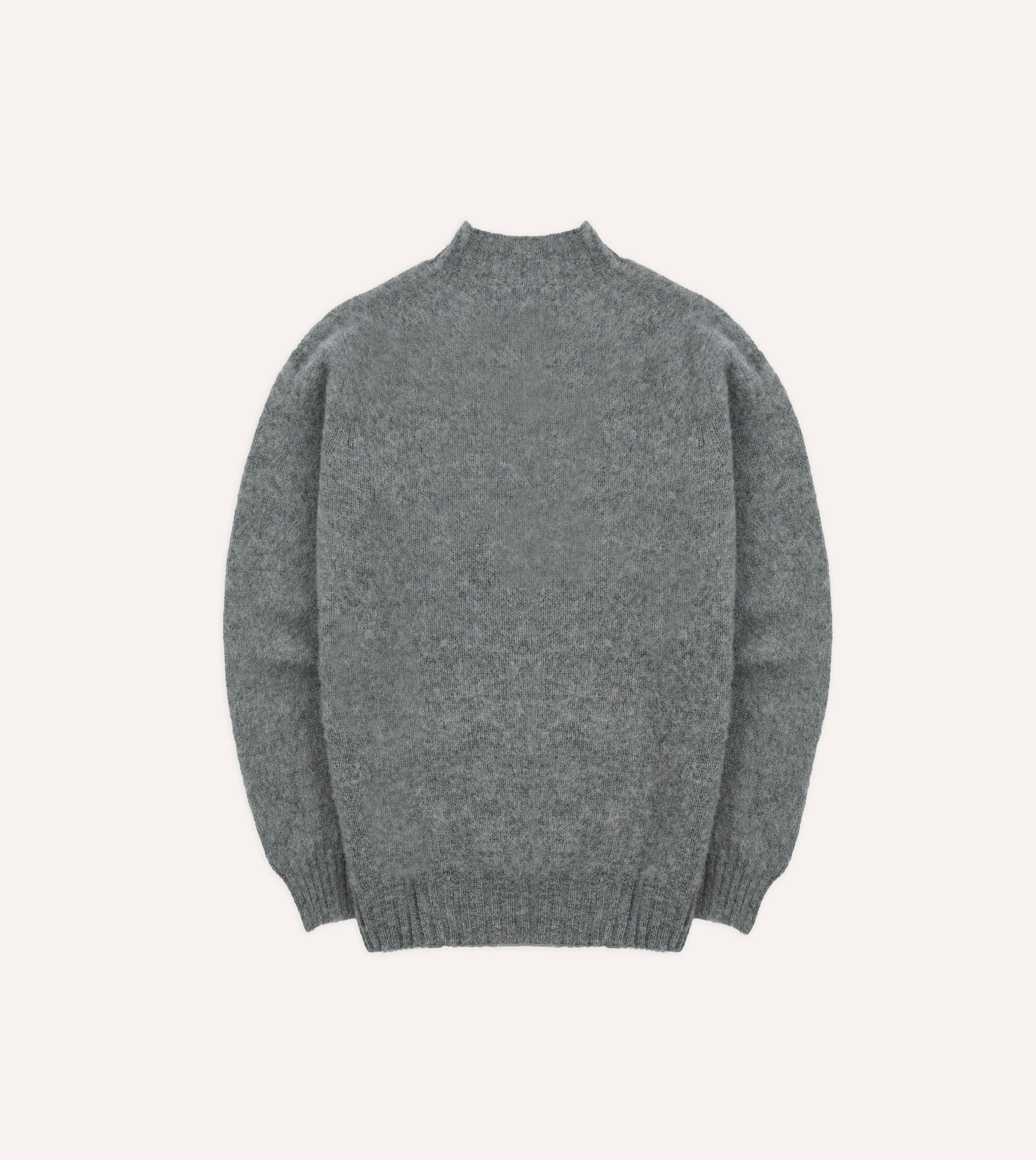 Grey Brushed Shetland Mock Neck Jumper sold by Drake's London product image thumbnail 5