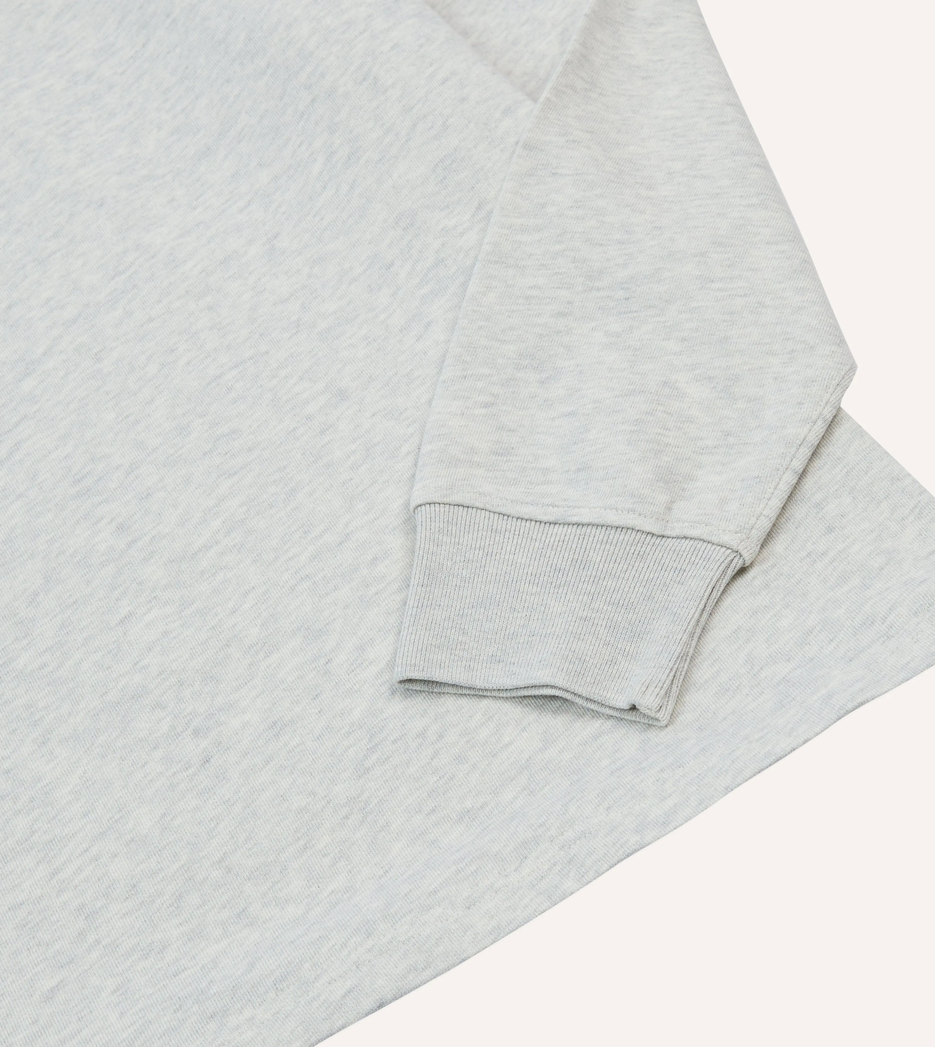 Grey Melange Jersey Cotton Long-Sleeve Polo Shirt sold by Drake's London product image thumbnail 4