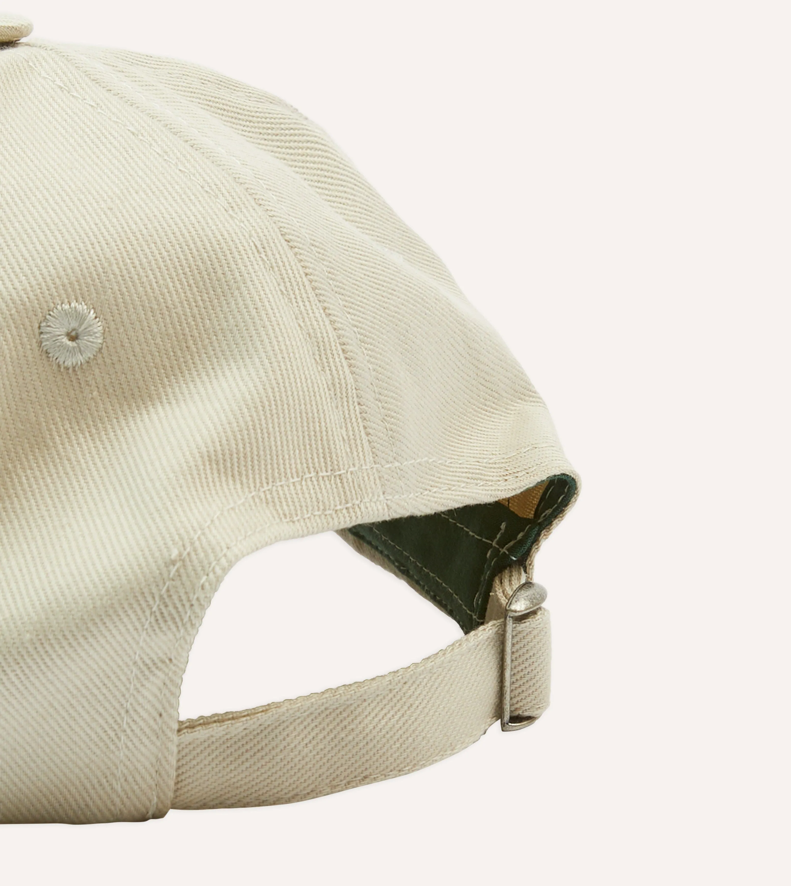 Ecru Flower Cotton Twill Baseball Cap sold by Drake's London product image thumbnail 2