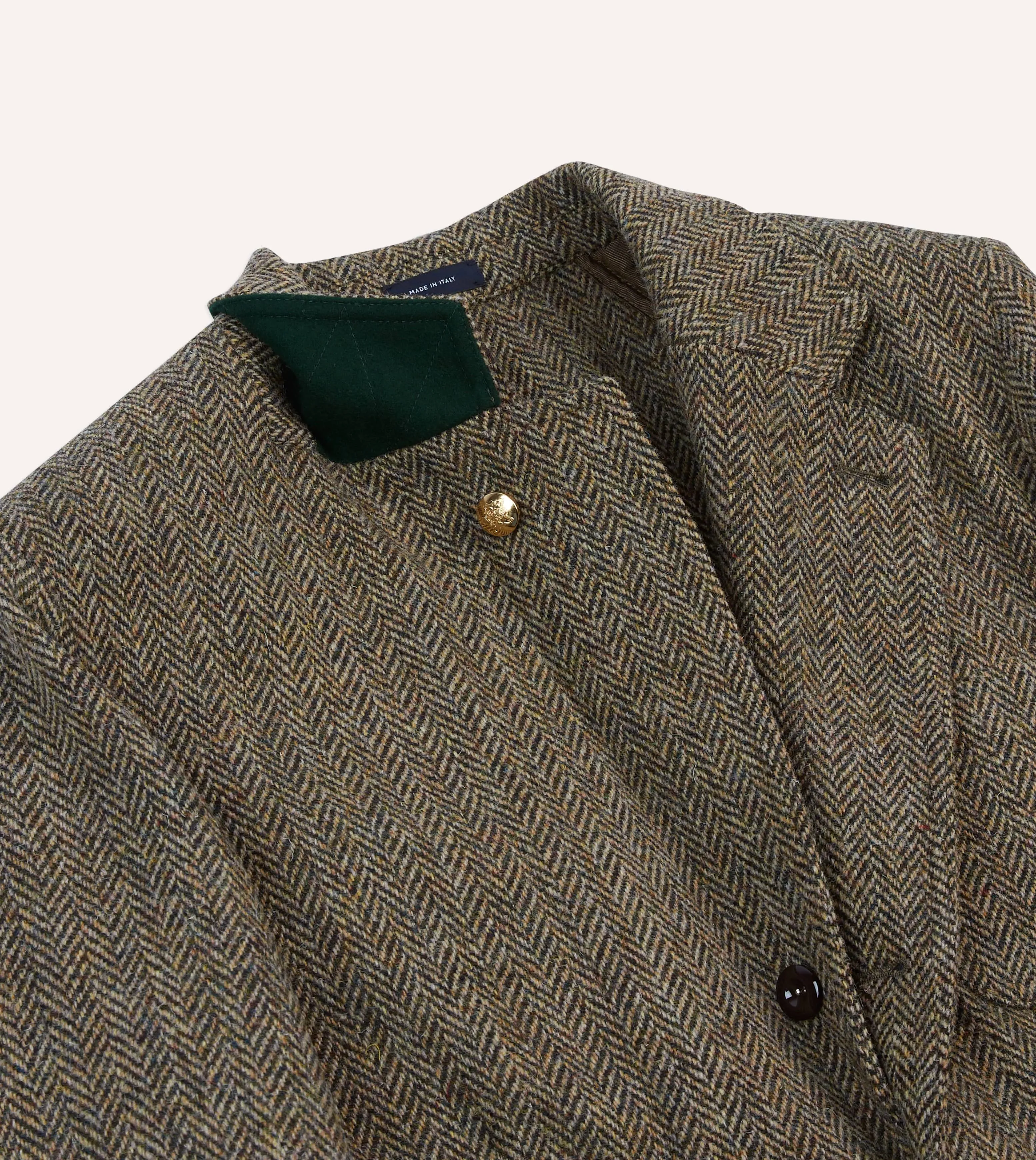 Olive Herringbone Harris Tweed Games Blazer Mk. VII sold by Drake's London product image thumbnail 4
