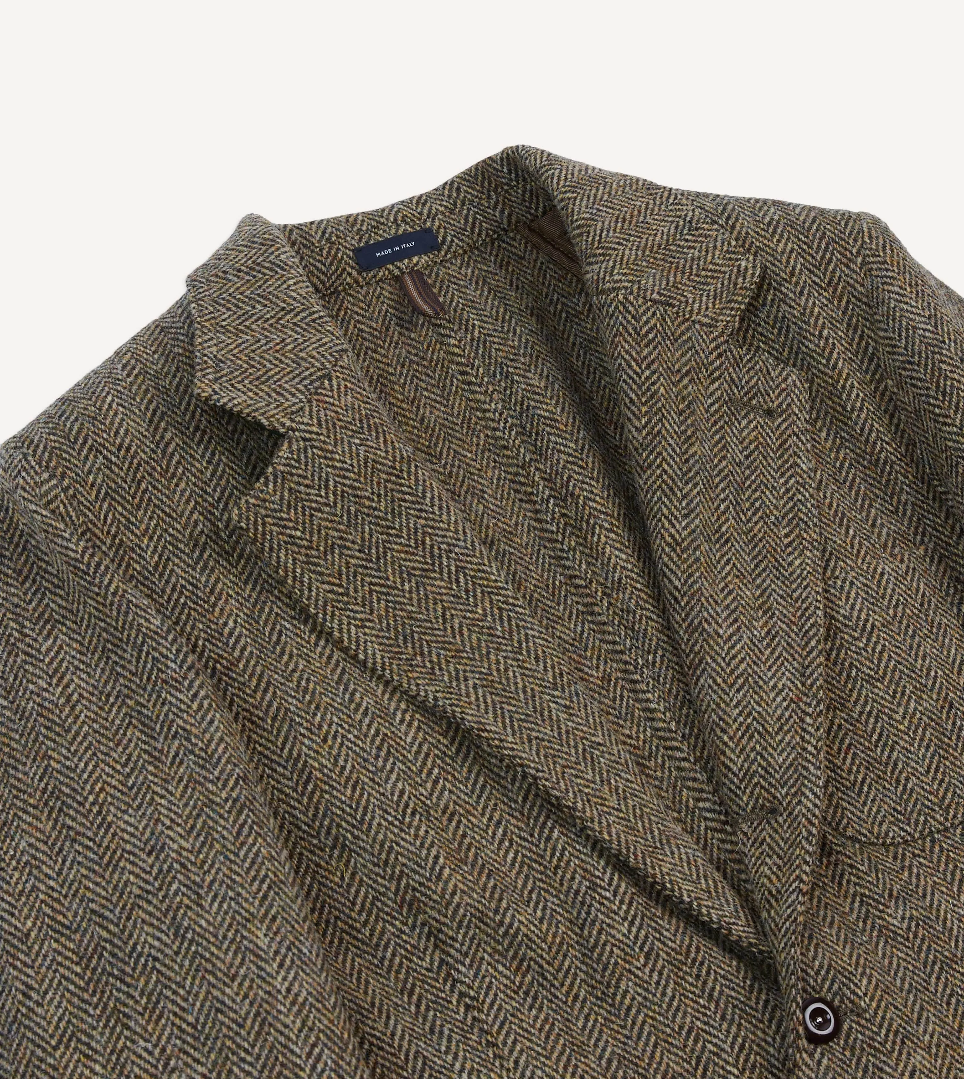 Olive Herringbone Harris Tweed Games Blazer Mk. VII sold by Drake's London product image thumbnail 3