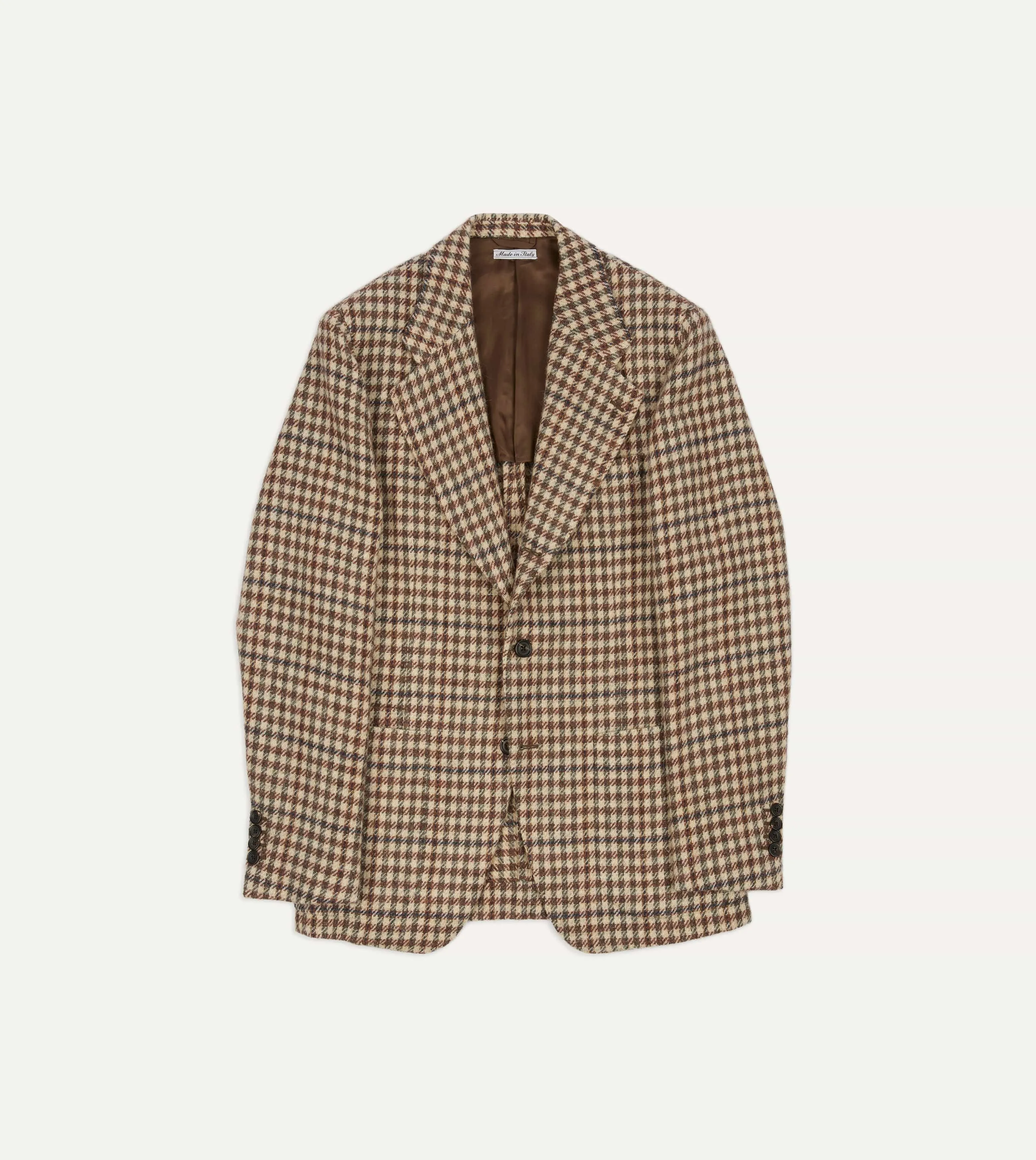 Ecru Gun Club Check Tweed Blazer sold by Drake's London