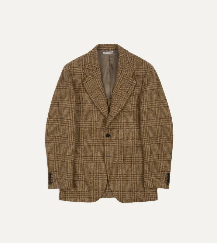 Beige Prince of Wales Check Tweed Blazer sold by Drake's London