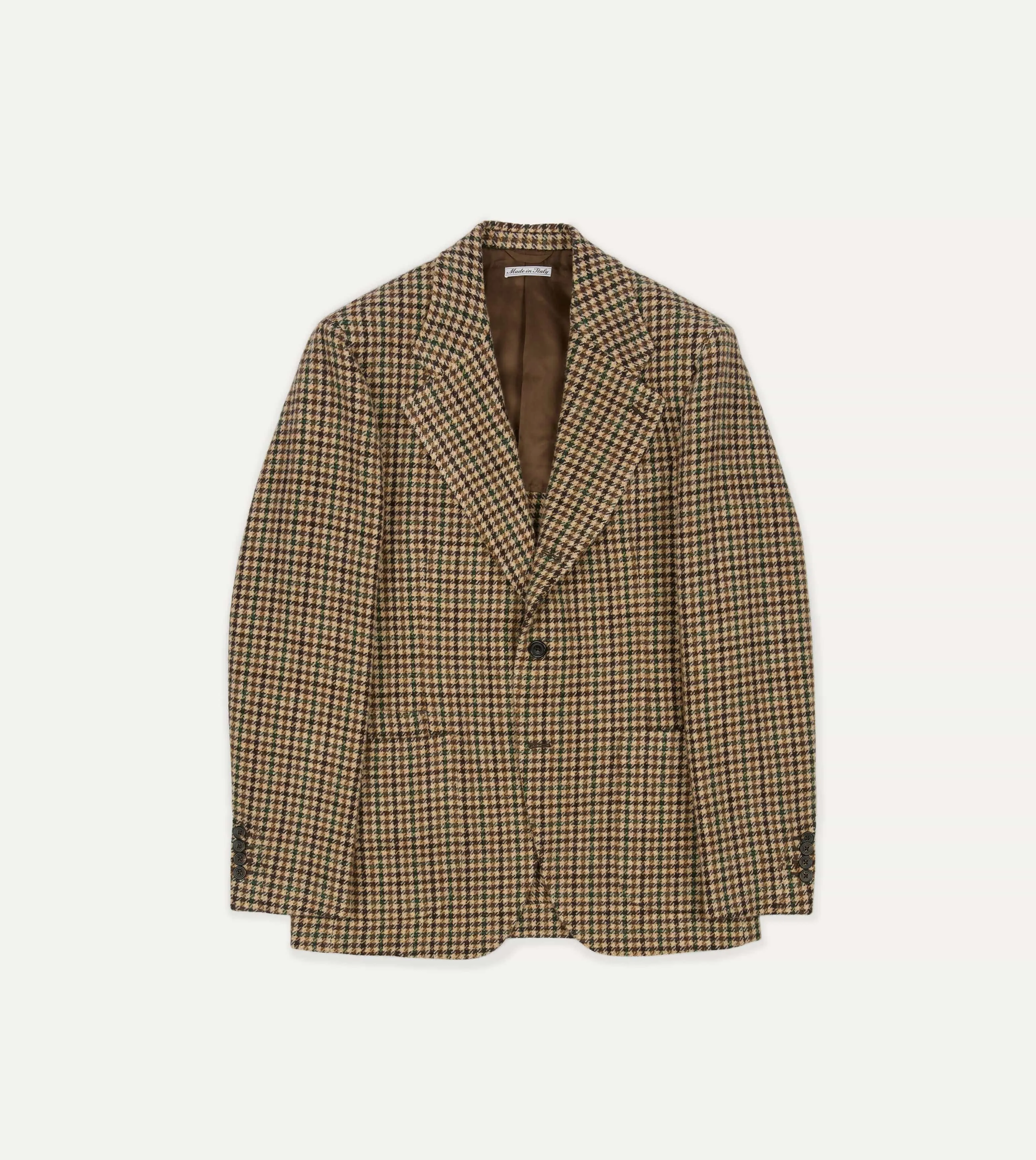 Brown Gun Club Check Tweed Blazer sold by Drake's London