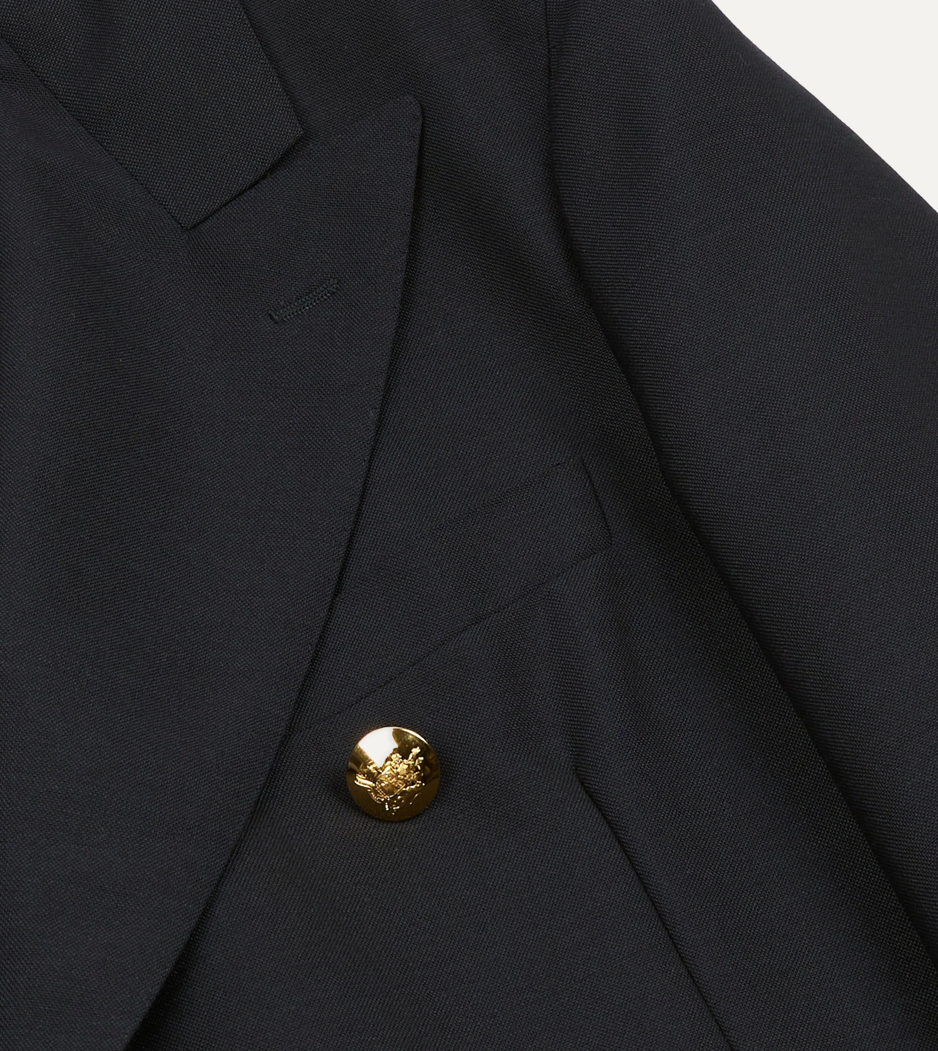 Navy Wool-Mohair Double-Breasted Travel Blazer sold by Drake's London product image thumbnail 4
