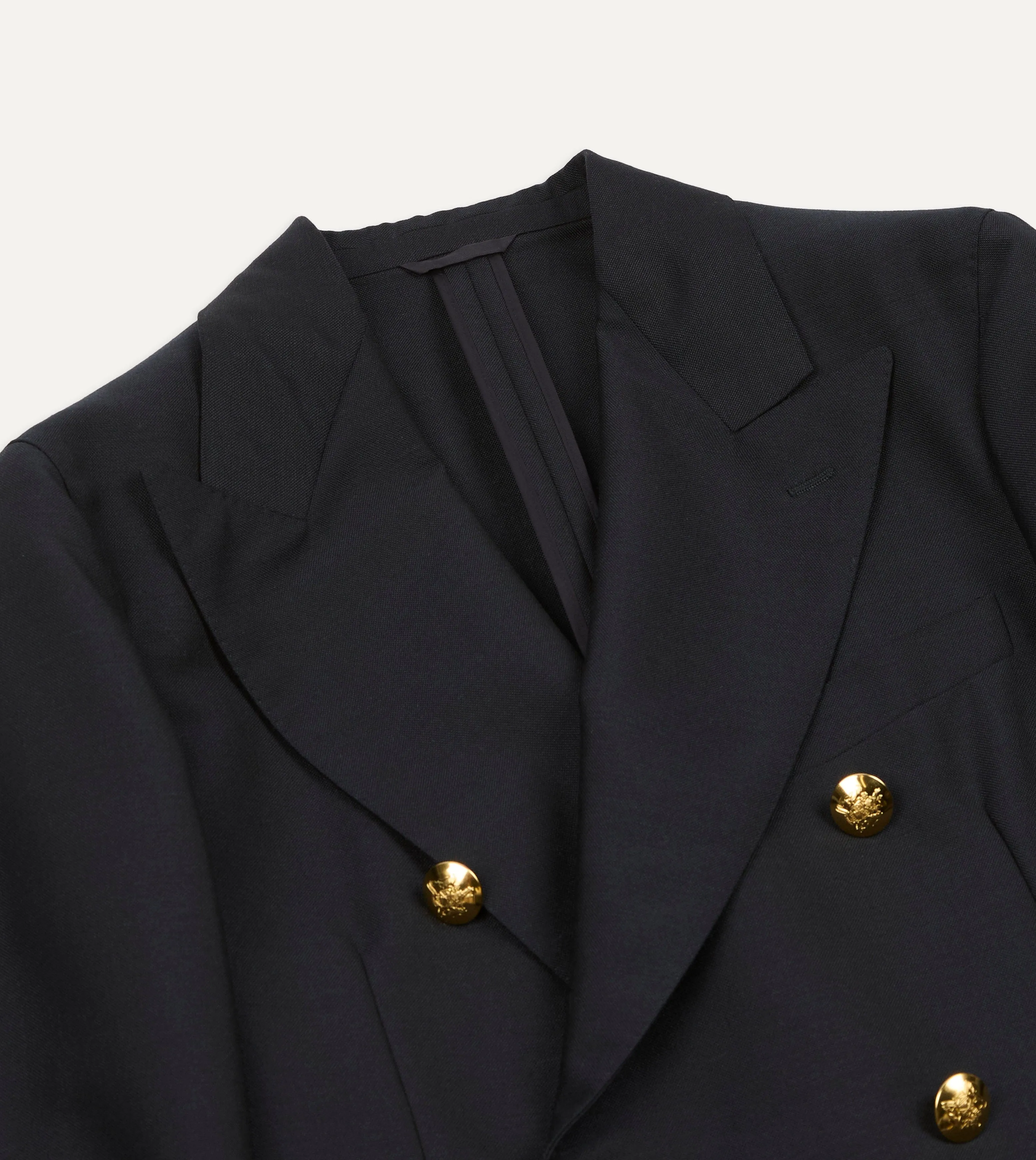 Navy Wool-Mohair Double-Breasted Travel Blazer sold by Drake's London product image thumbnail 3