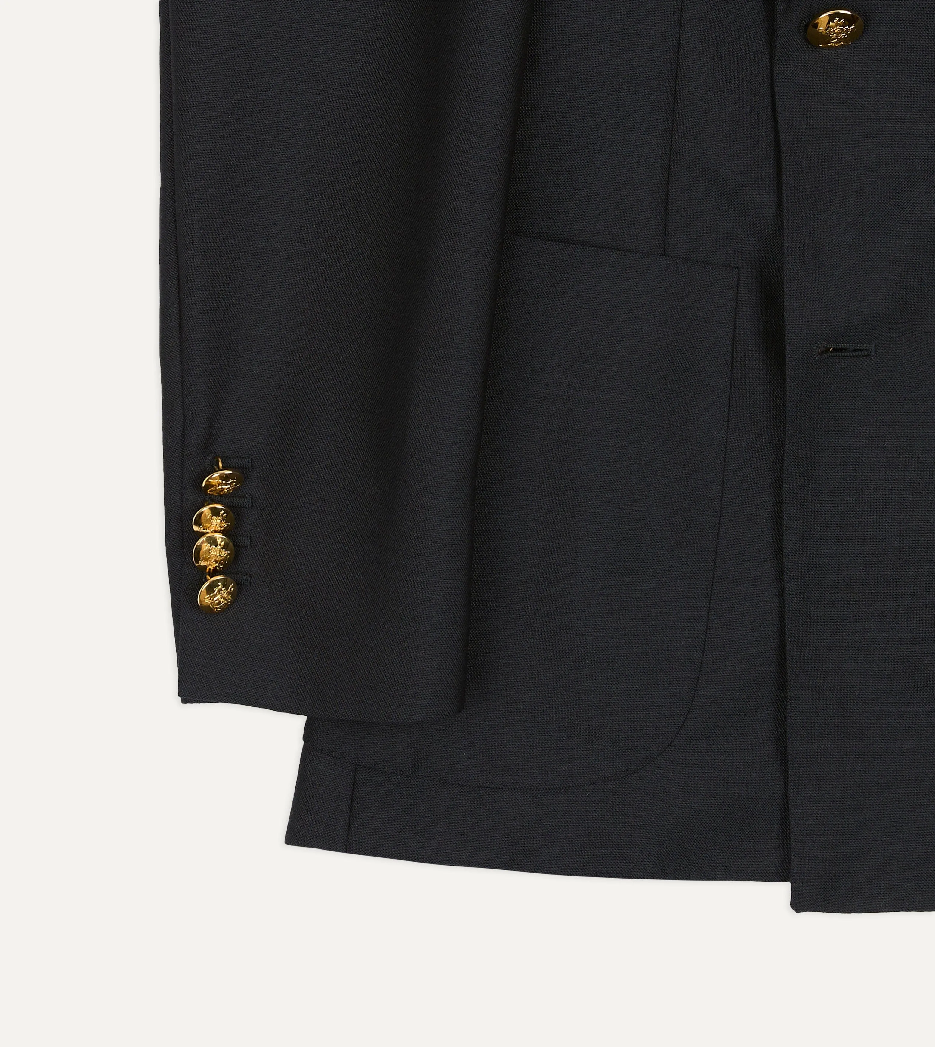 Navy Wool-Mohair Double-Breasted Travel Blazer sold by Drake's London product image thumbnail 5