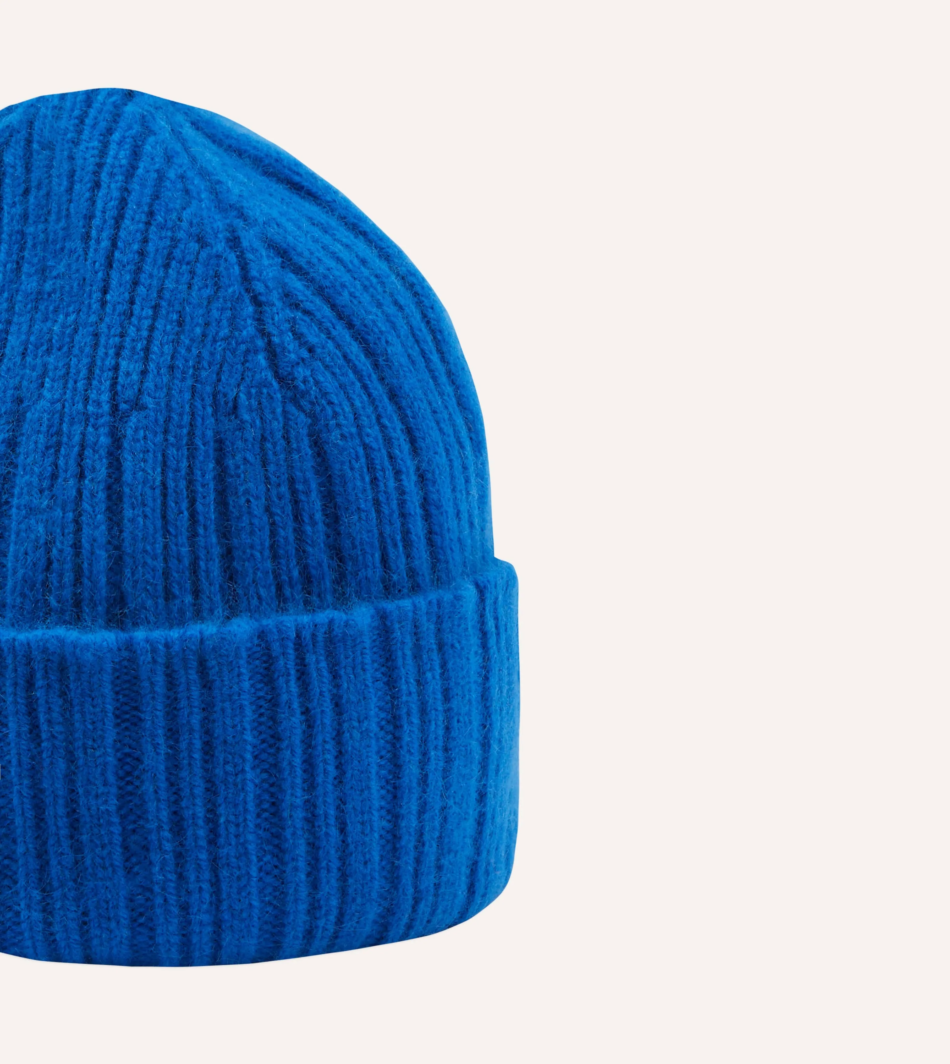 Blue Geelongora Ribbed Knit Cap sold by Drake's London product image thumbnail 3
