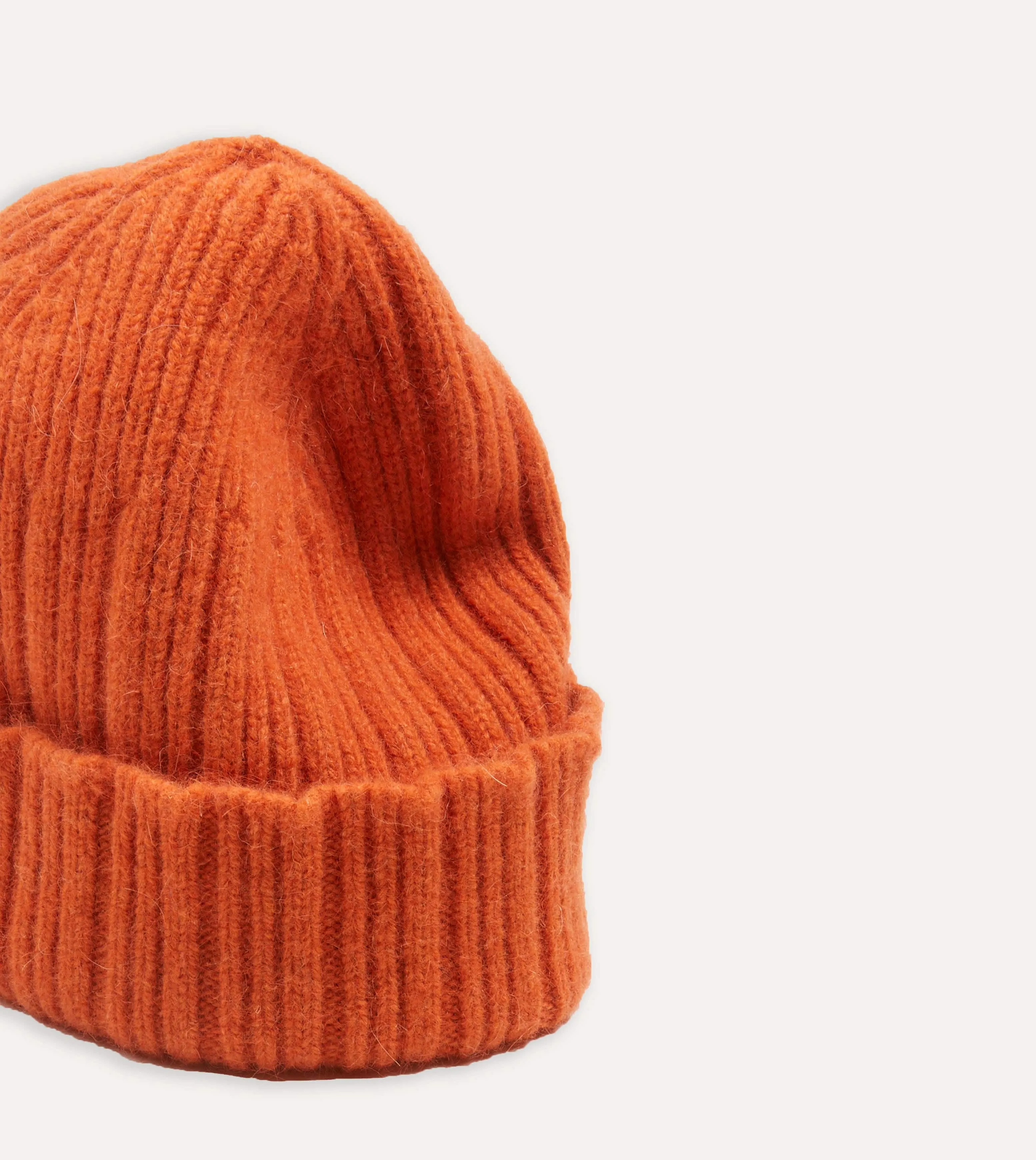 Orange Geelongora Ribbed Knit Cap sold by Drake's London product image thumbnail 4