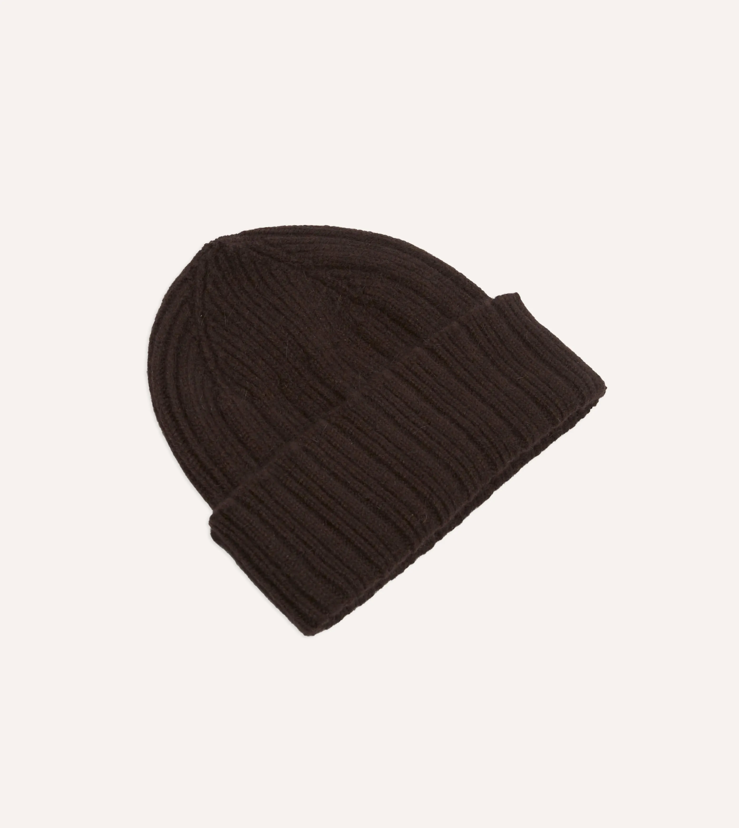 Brown Geelongora Ribbed Knit Cap sold by Drake's London product image thumbnail 4
