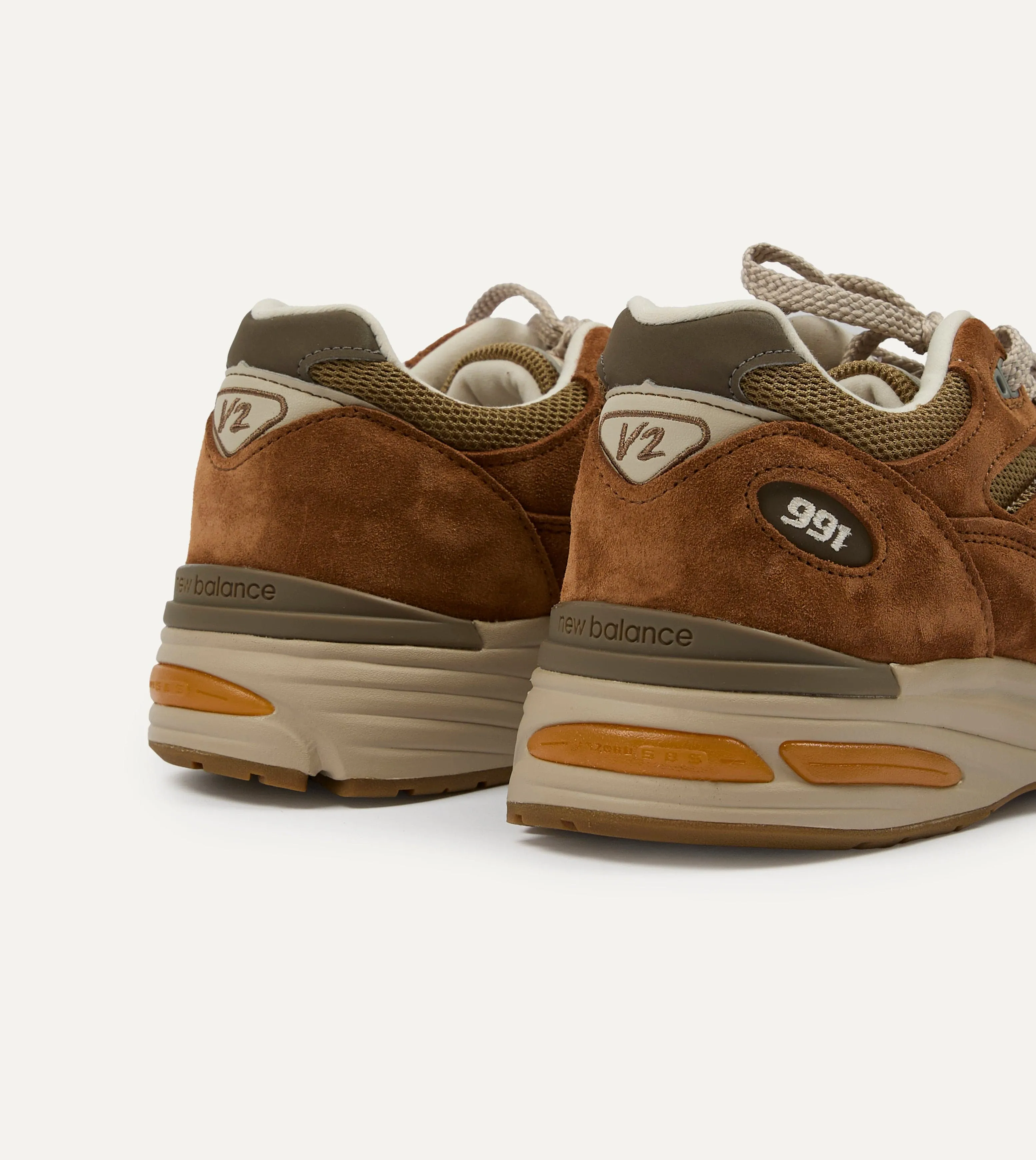 New Balance ‘Iconic Influences’ Caramel Café Made in UK 991v2 Trainers sold by Drake's London product image thumbnail 5