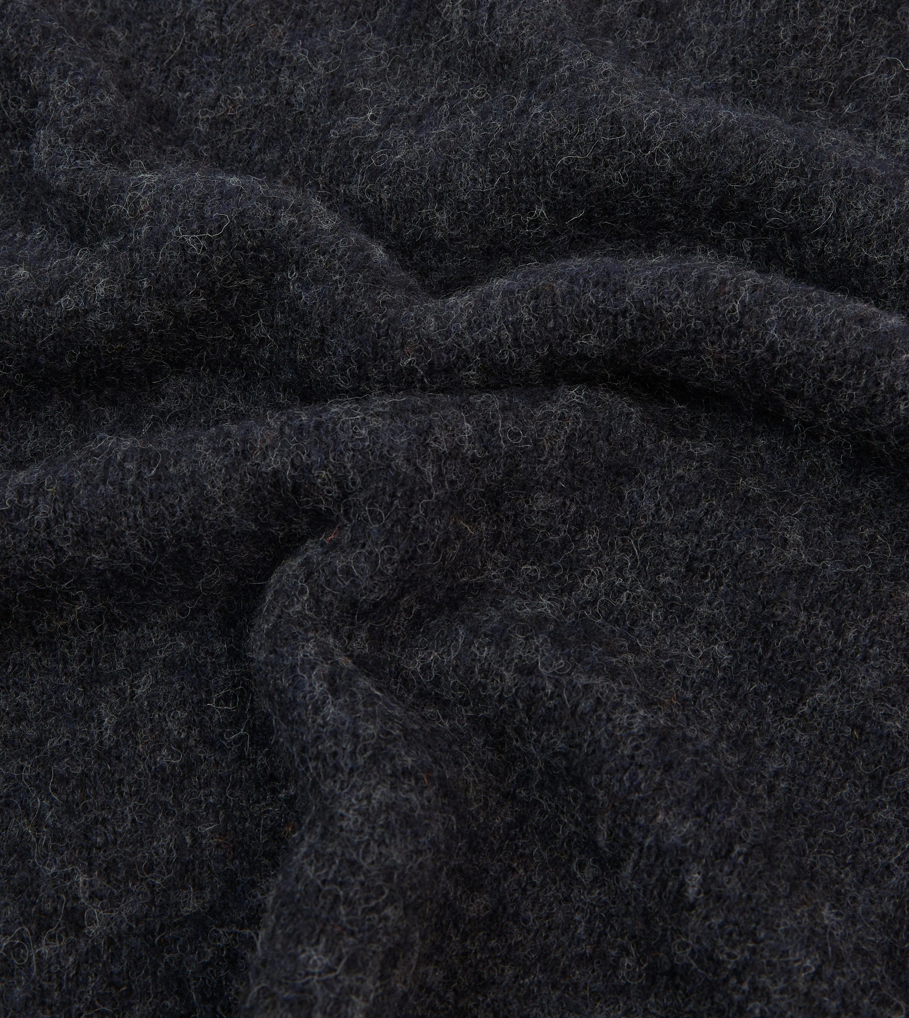 Dark Grey Brushed Shetland Crew Neck Jumper sold by Drake's London product image thumbnail 2