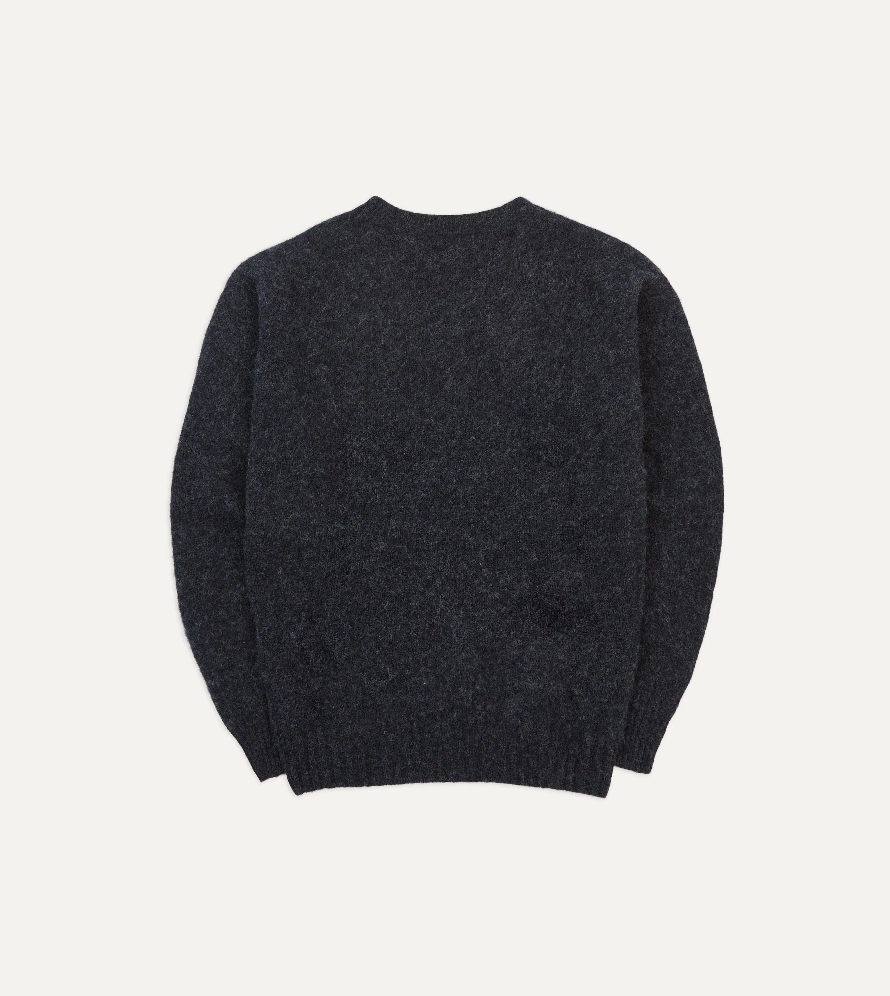Dark Grey Brushed Shetland Crew Neck Jumper sold by Drake's London product image thumbnail 5