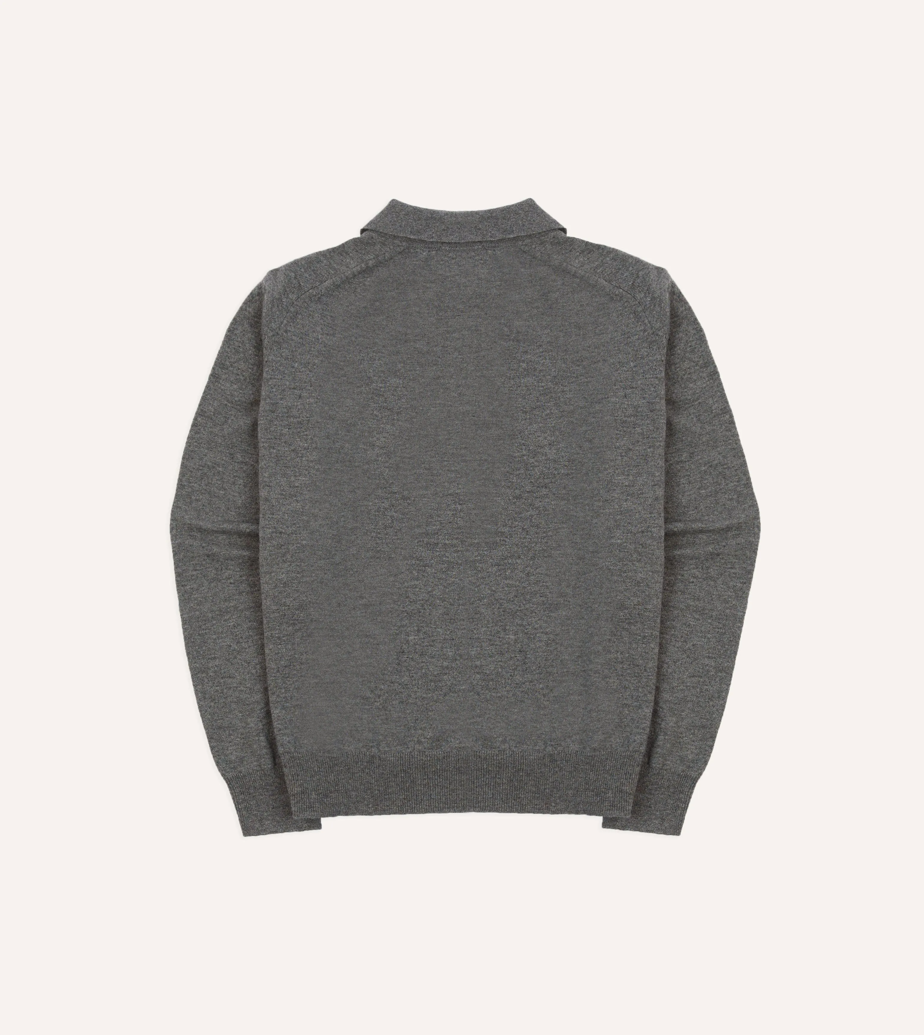 Grey Alpaca Wool Knitted Polo sold by Drake's London product image thumbnail 5