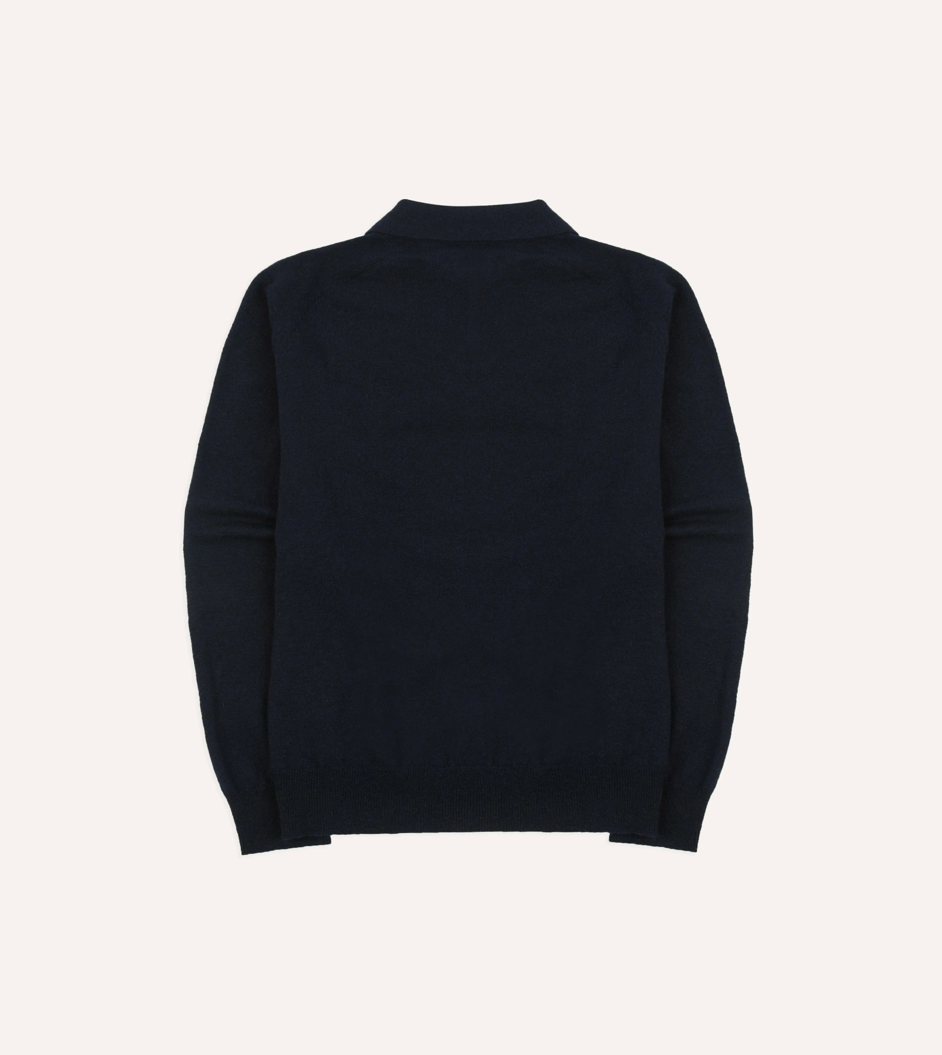 Navy Alpaca Wool Knitted Polo sold by Drake's London product image thumbnail 5