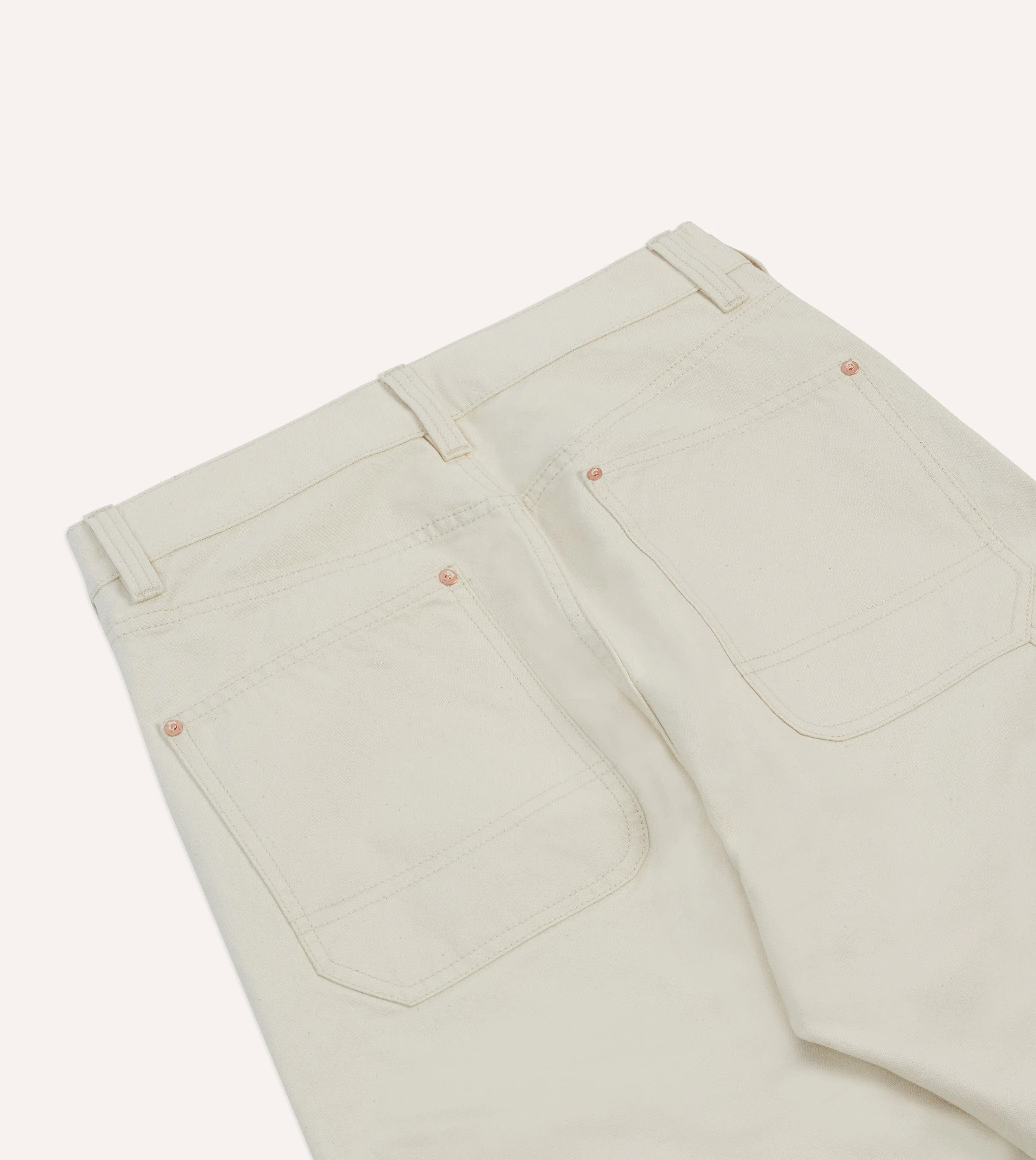 Ecru Cotton Canvas Carpenter Pant sold by Drake's London product image thumbnail 5