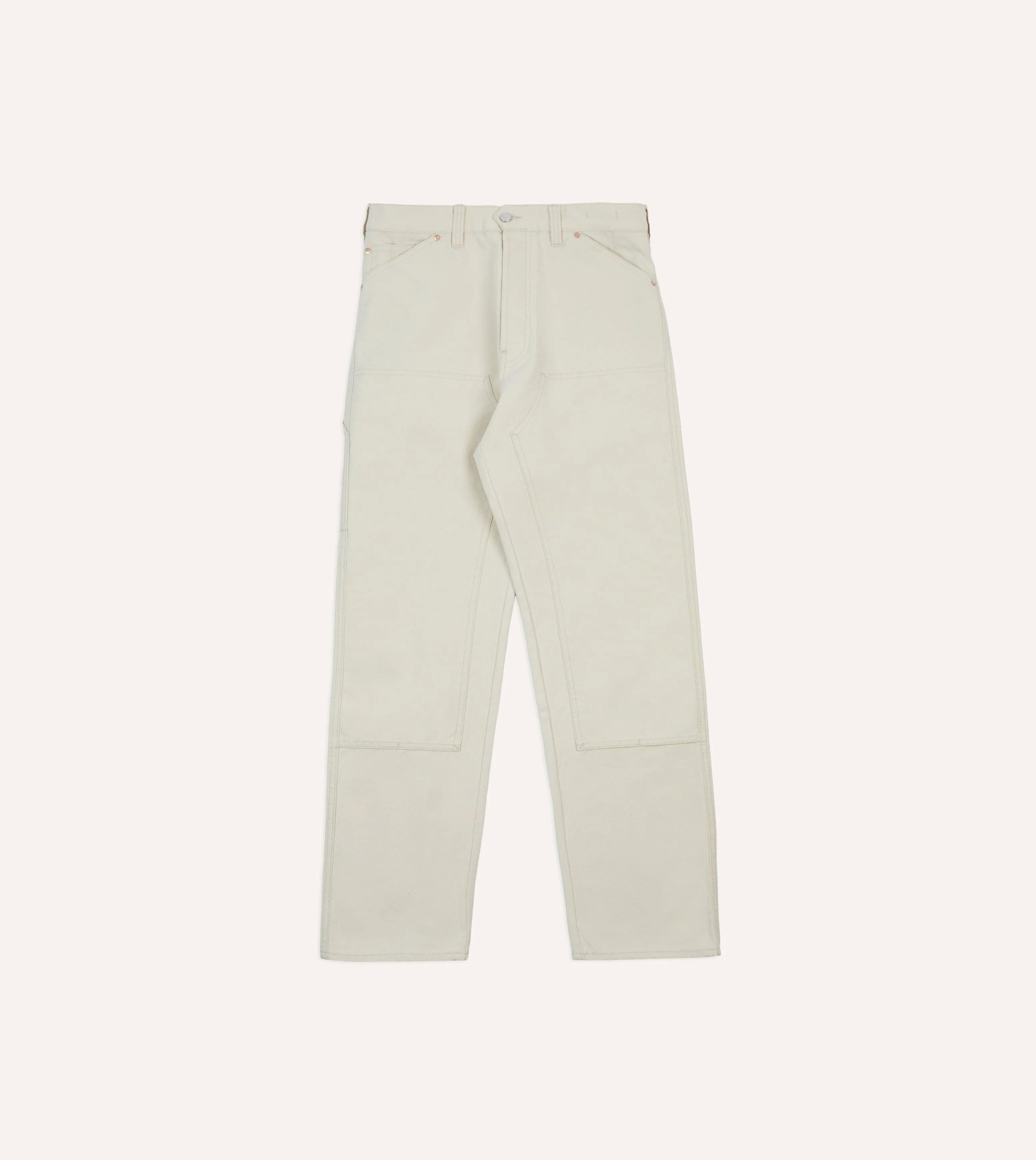 Ecru Cotton Canvas Carpenter Pant sold by Drake's London product image thumbnail 3