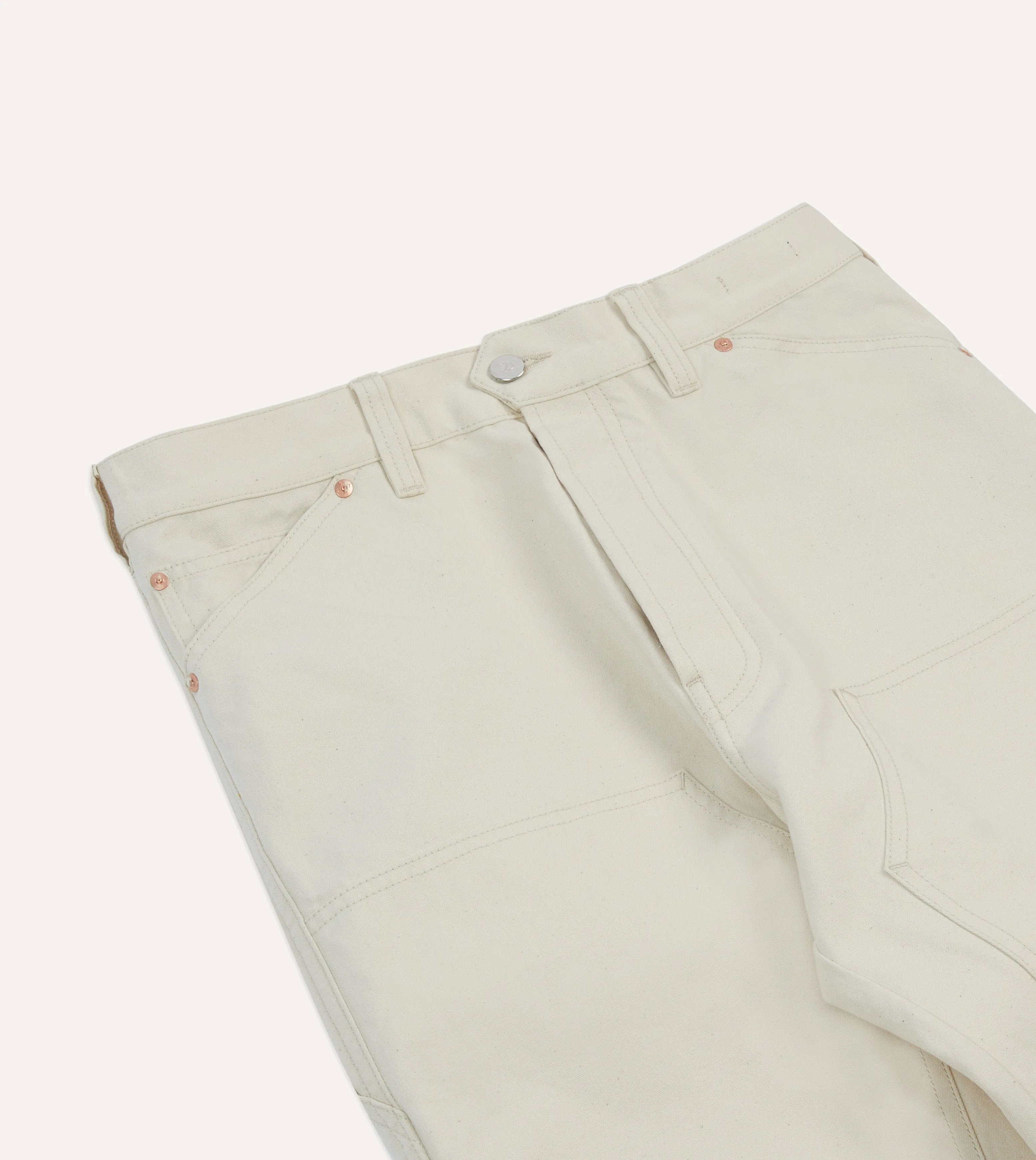 Ecru Cotton Canvas Carpenter Pant sold by Drake's London product image thumbnail 4