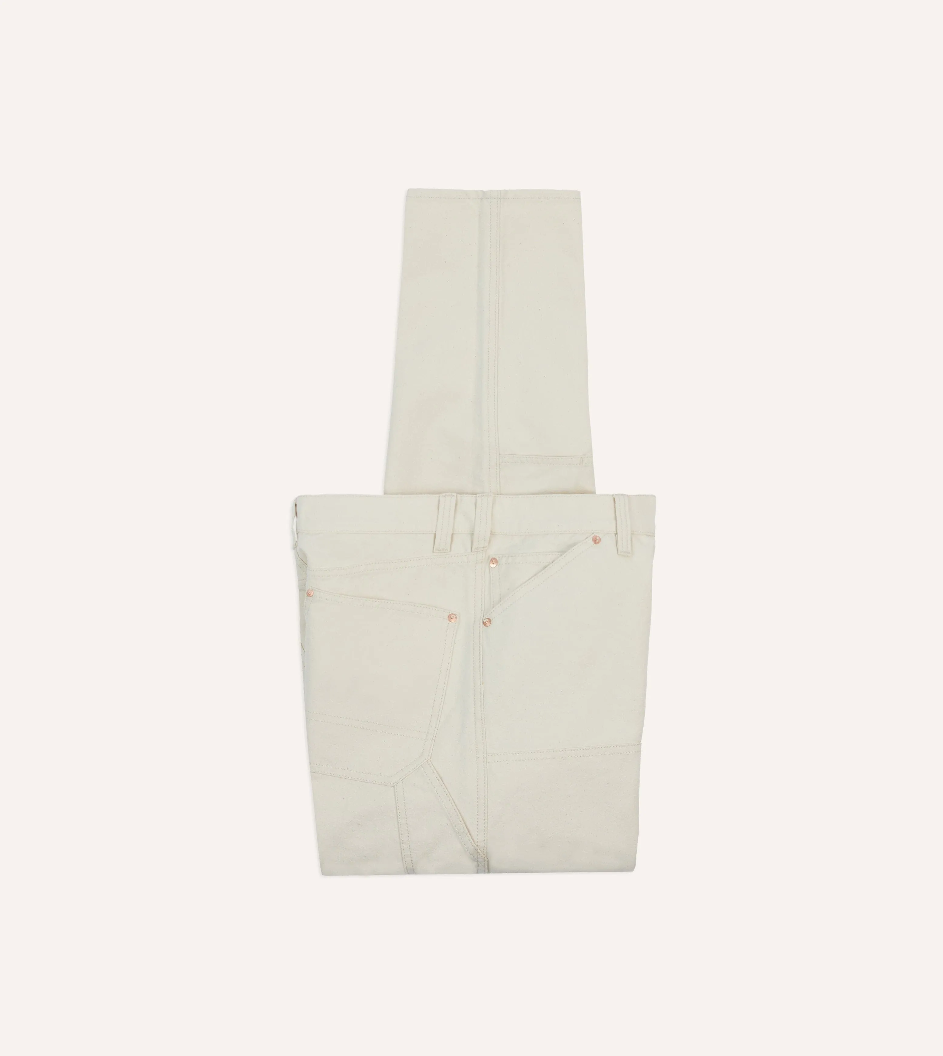 Ecru Cotton Canvas Carpenter Pant sold by Drake's London