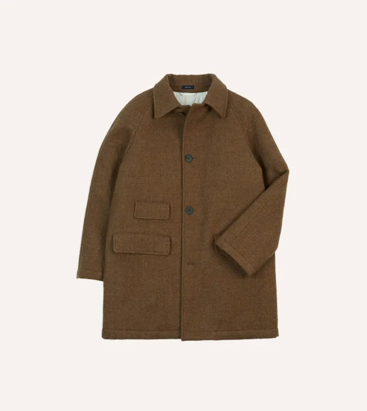 Brown Wool Car Coat sold by Drake's London