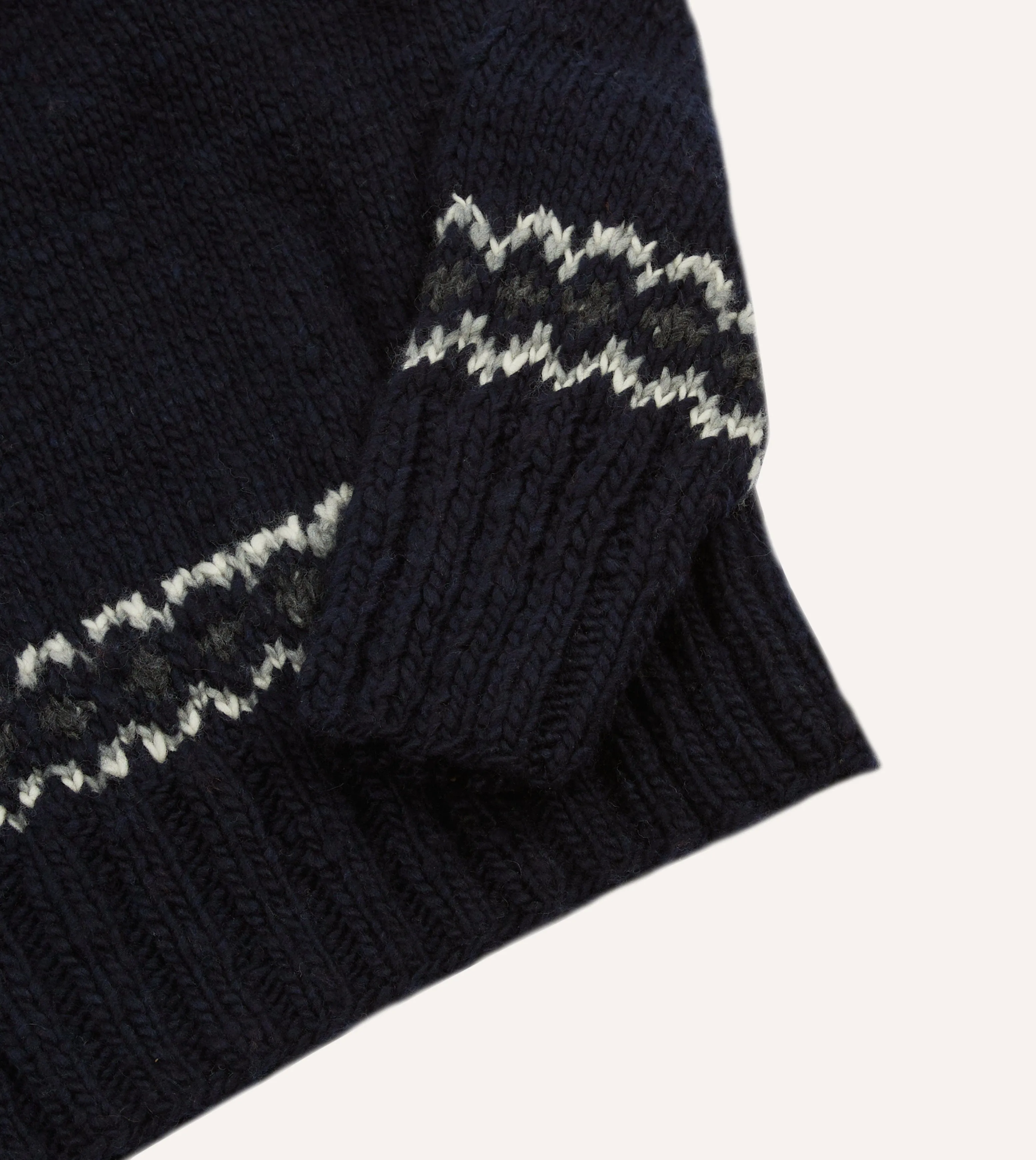 Chamula for Drake's Navy and Red Fairisle Merino Jumper sold by Drake's London product image thumbnail 4
