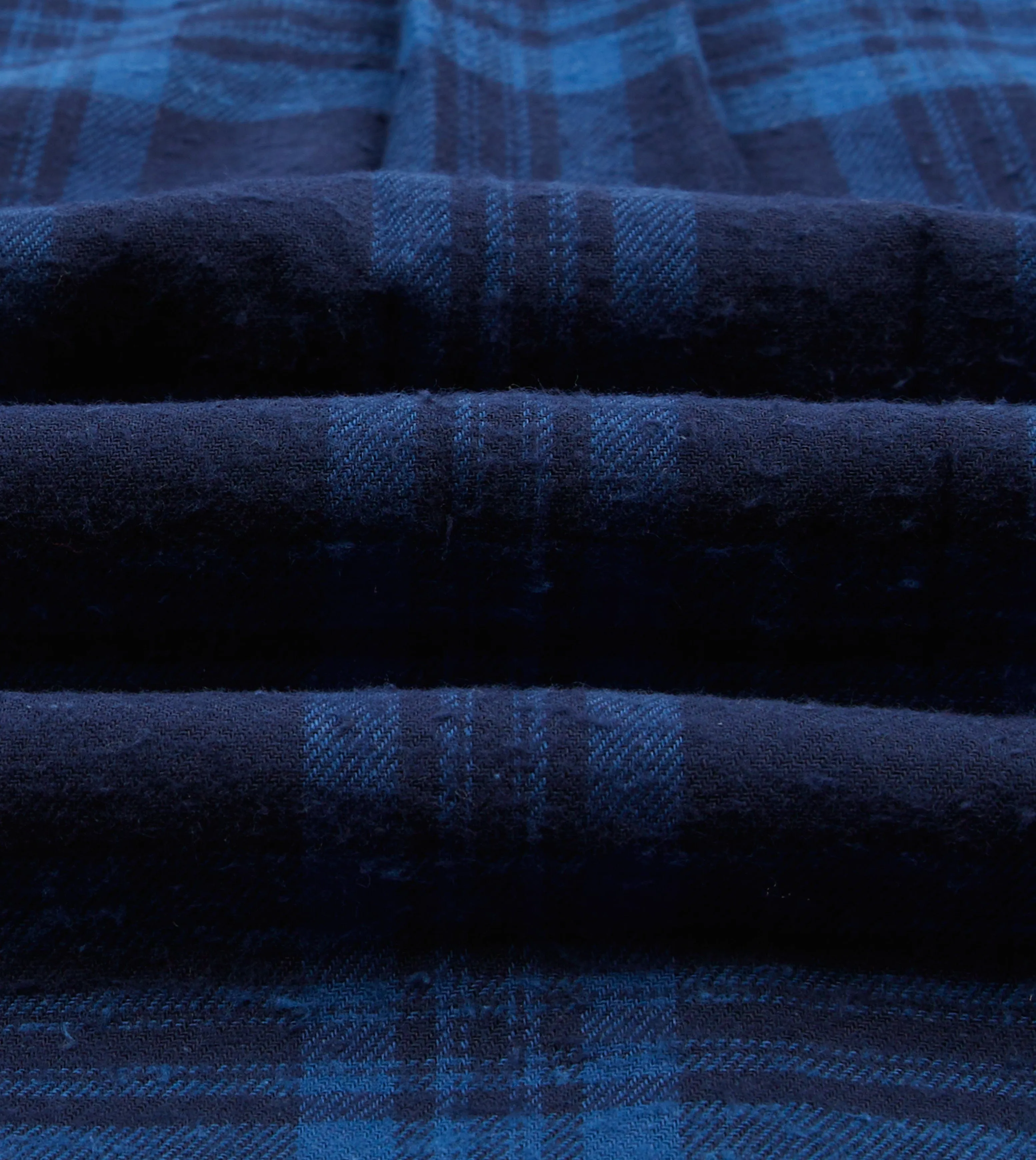 Navy Check Brushed Cotton Two-Pocket Work Shirt sold by Drake's London product image thumbnail 2