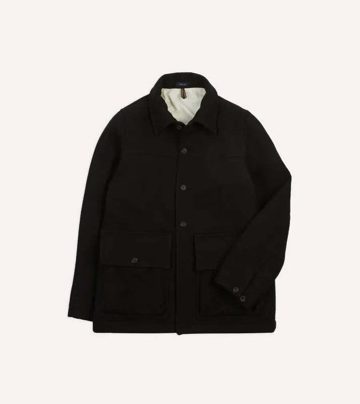 Black Wool Donkey Jacket sold by Drake's London