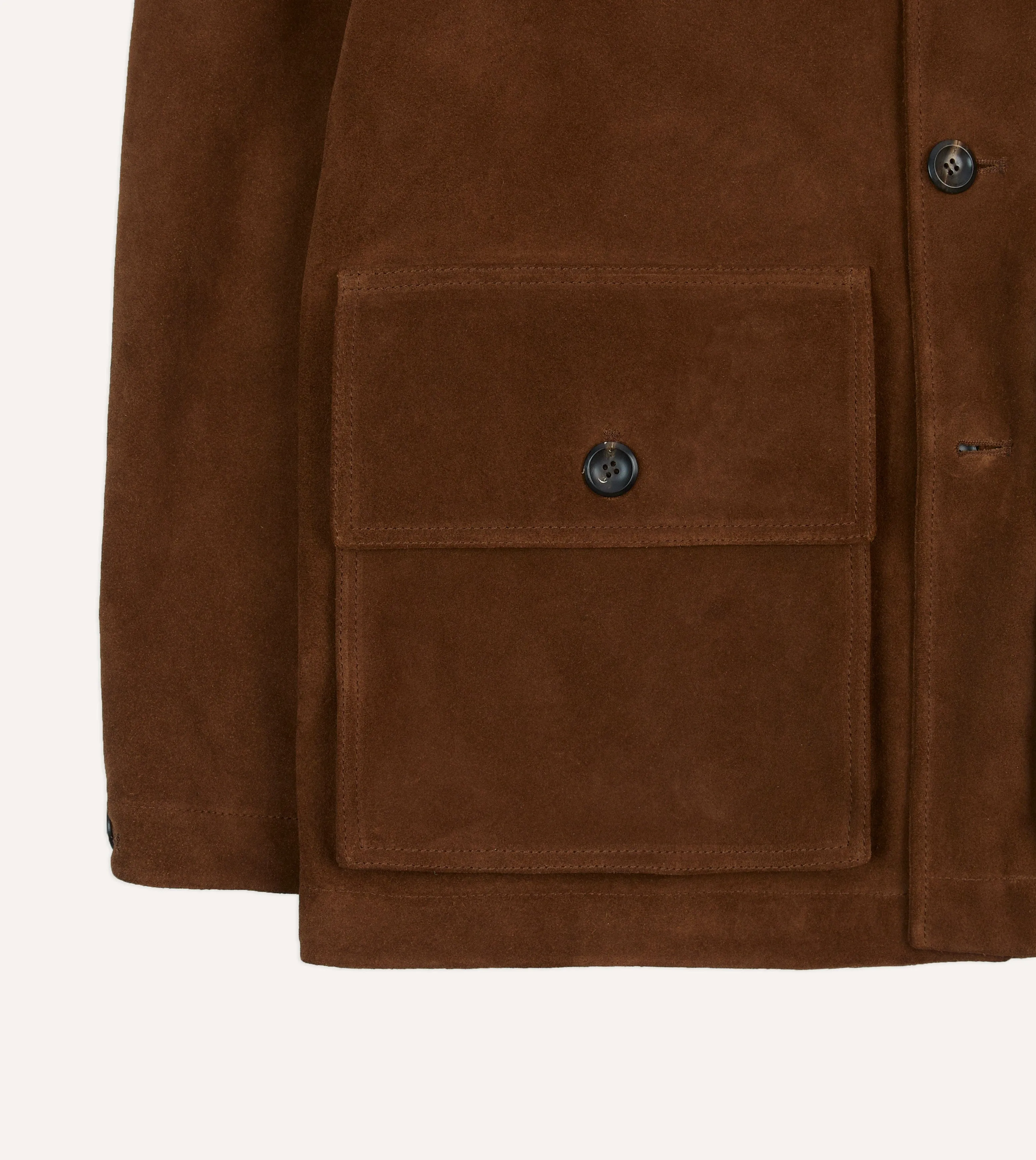 Brown Suede and Leather Donkey Jacket sold by Drake's London product image thumbnail 5