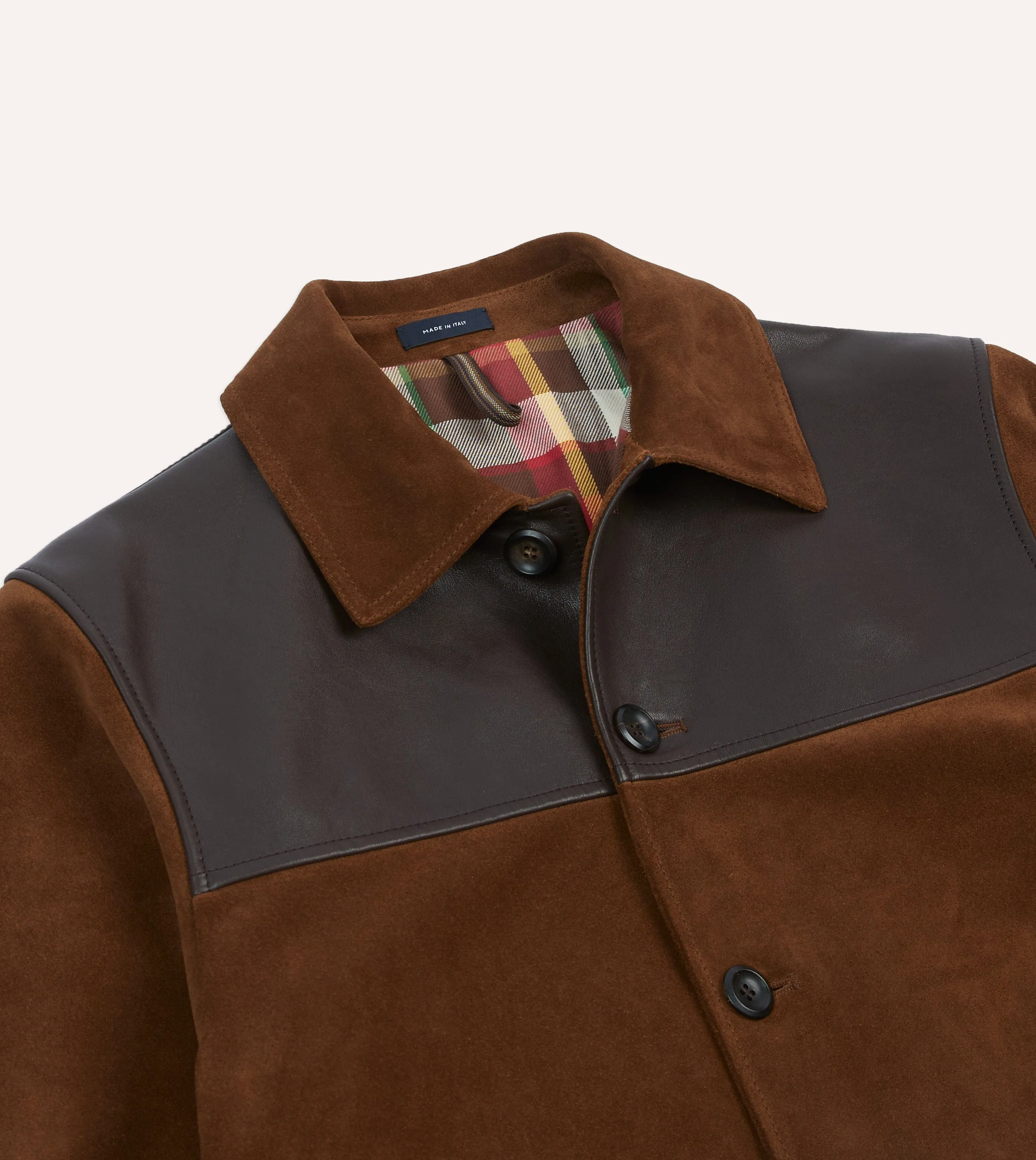 Brown Suede and Leather Donkey Jacket sold by Drake's London product image thumbnail 3