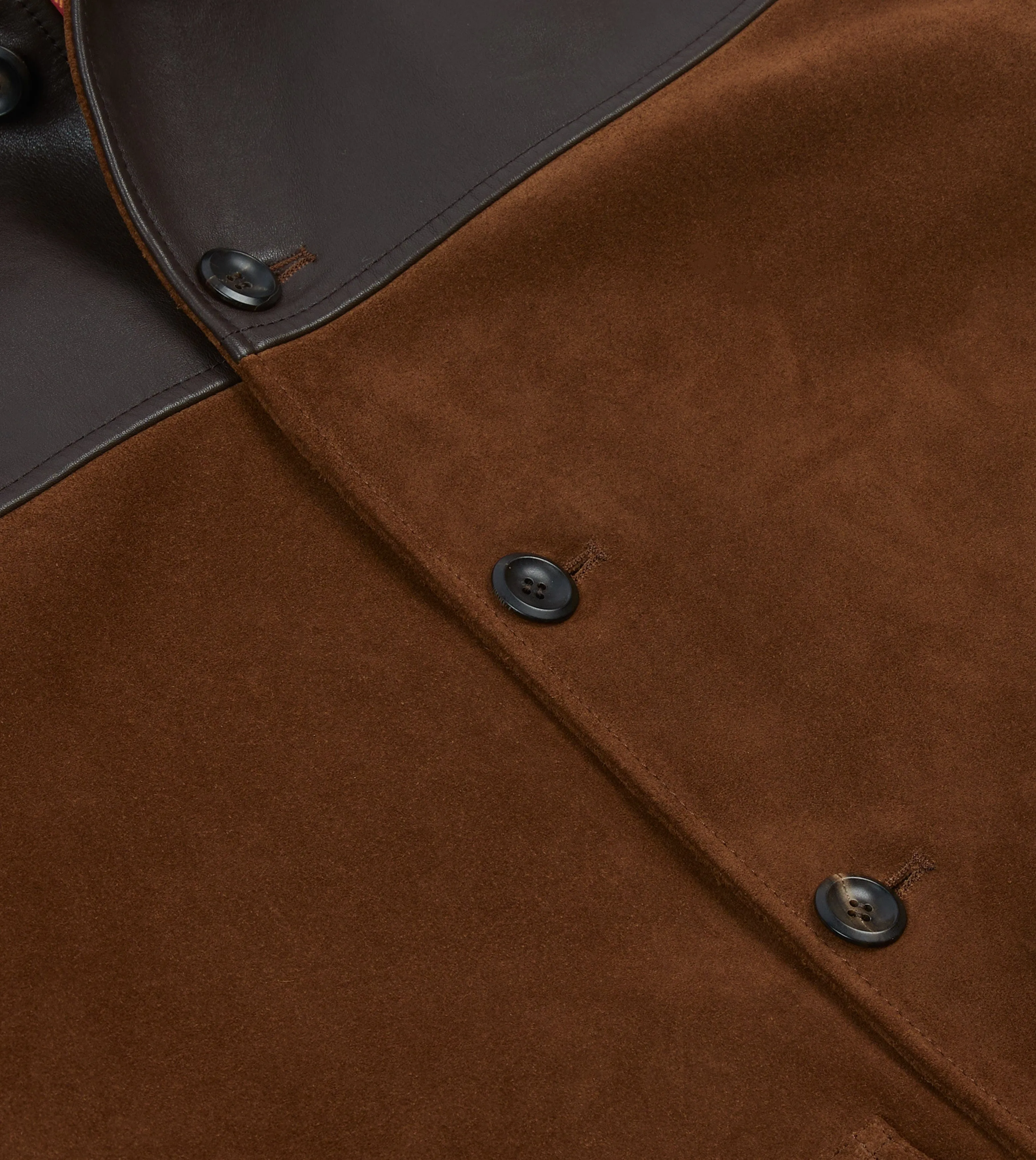 Brown Suede and Leather Donkey Jacket sold by Drake's London product image thumbnail 4