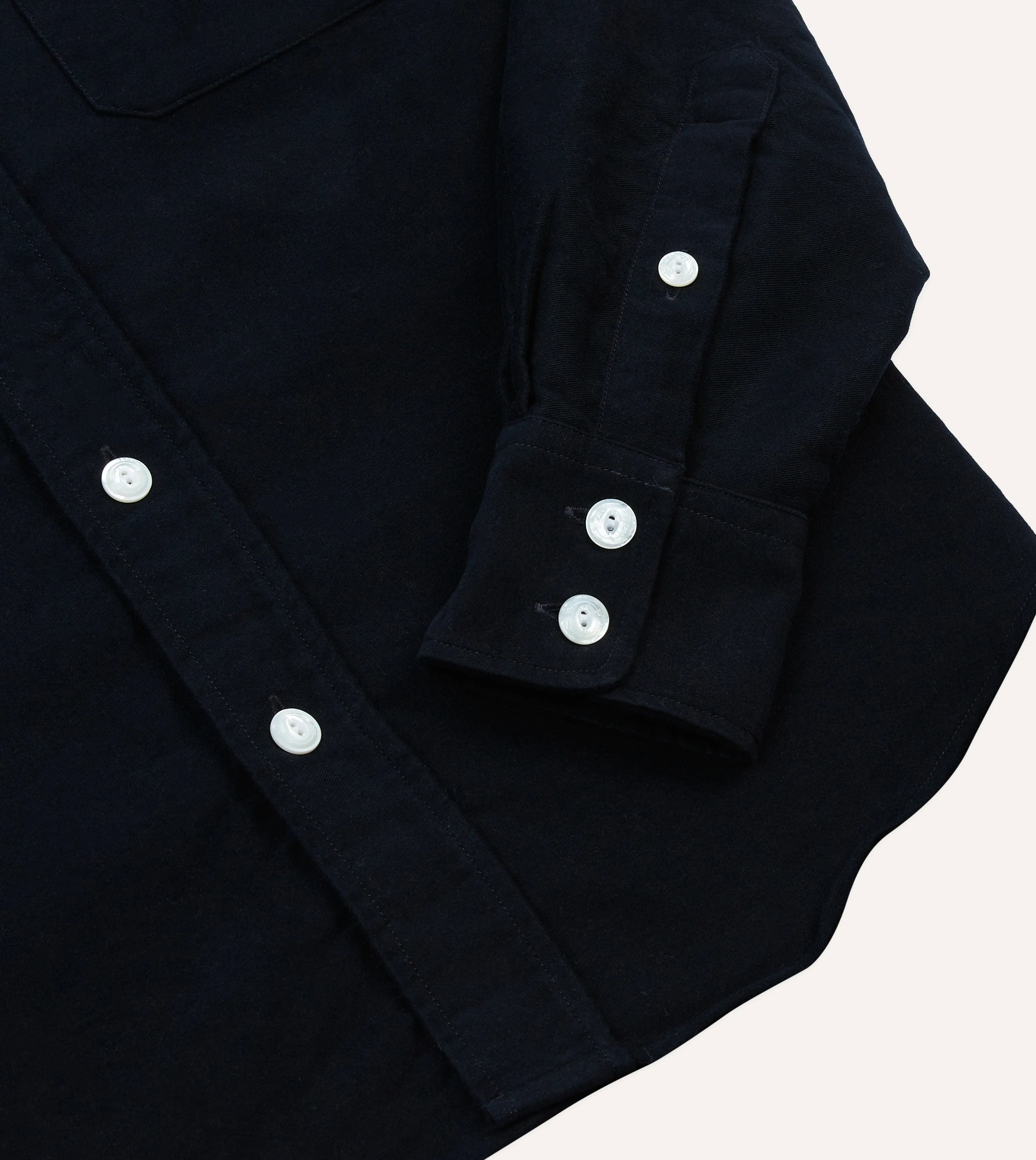 Navy Moleskin Two-Pocket Western Shirt sold by Drake's London product image thumbnail 5