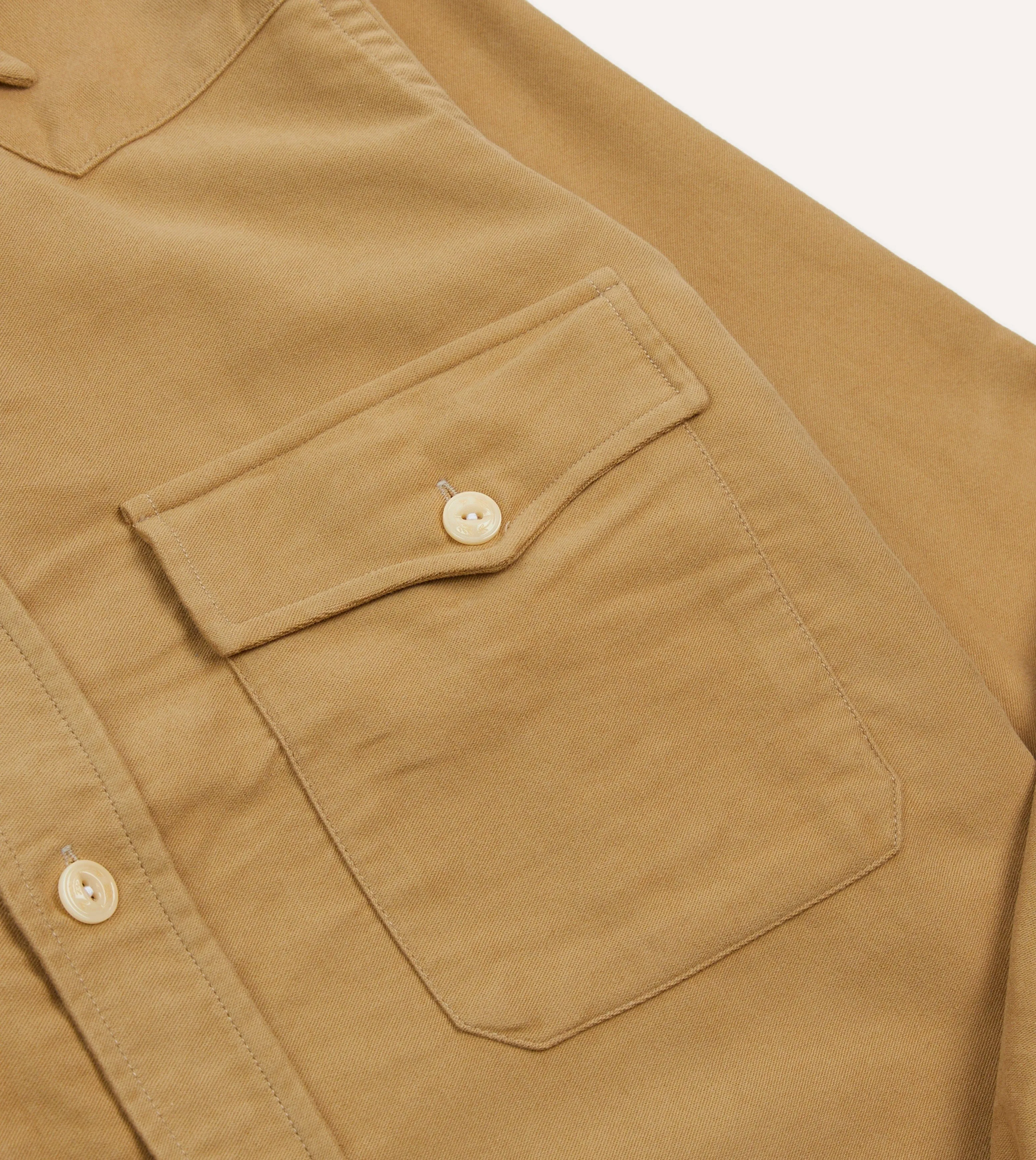 Sand Moleskin Two-Pocket Western Shirt sold by Drake's London product image thumbnail 4