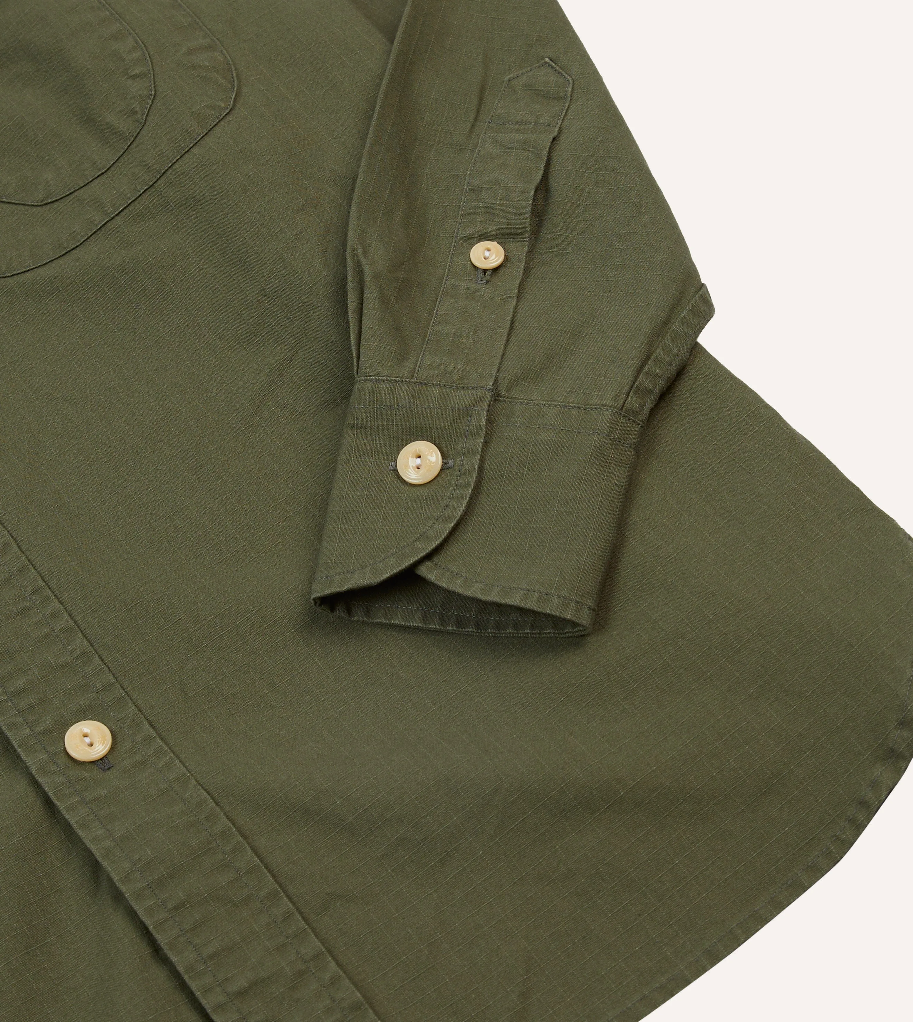 Olive Ripstop Cotton Work Shirt sold by Drake's London product image thumbnail 5
